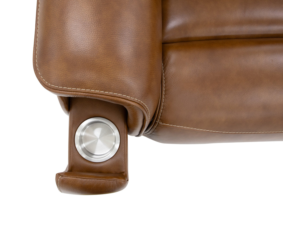 Walker Leather Power Gliding Recliner w/ Power Headrest & Lumbar