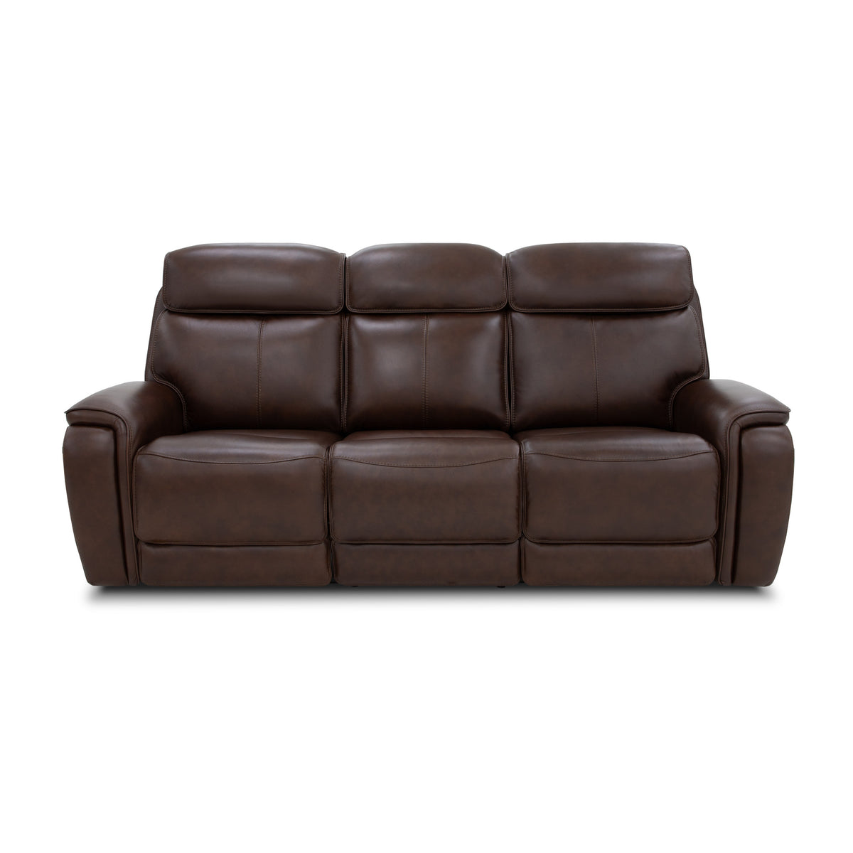 Walker Leather Power Reclining Sofa w/ Console, Power Headrest & Lumbar