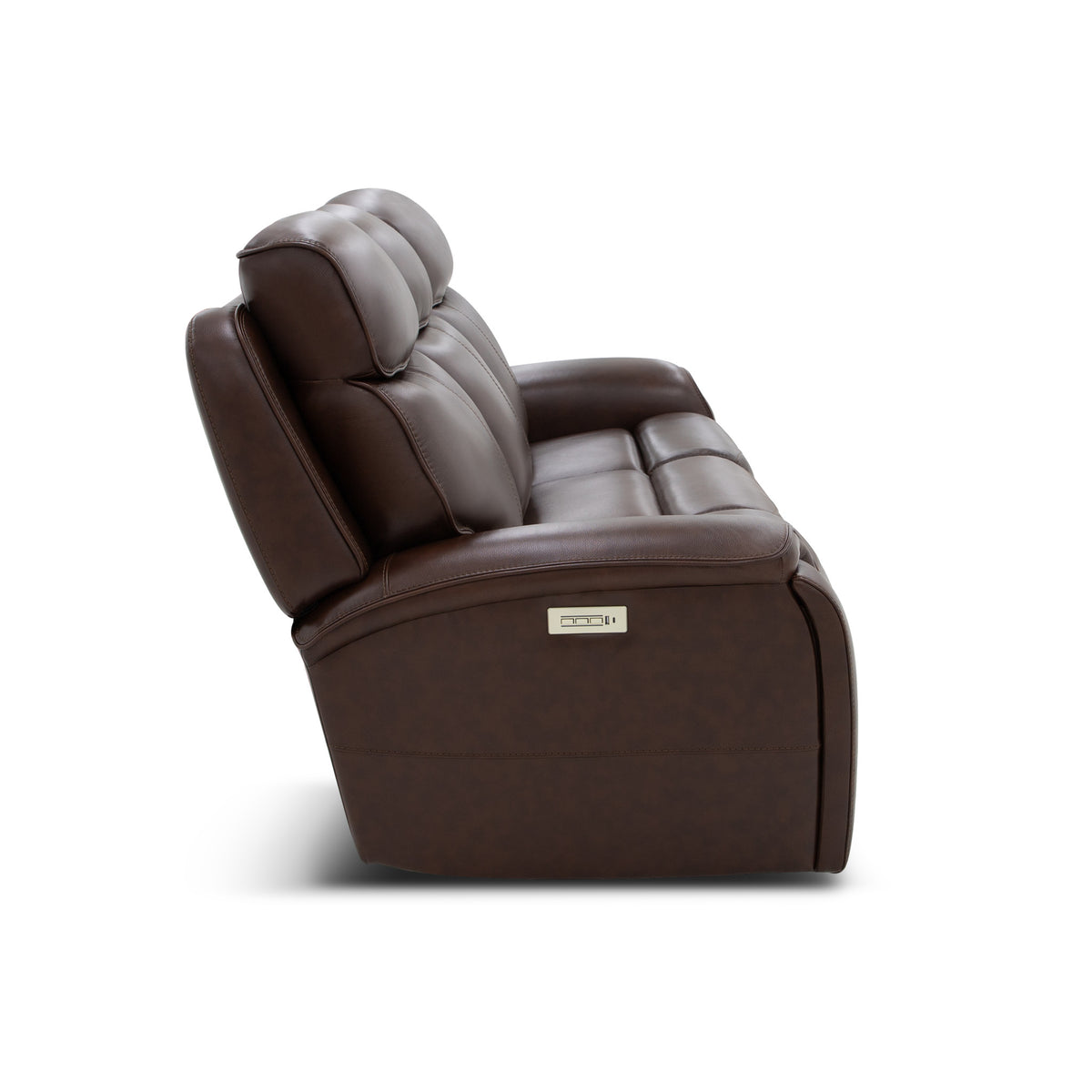 Walker Leather Power Reclining Sofa w/ Console, Power Headrest & Lumbar