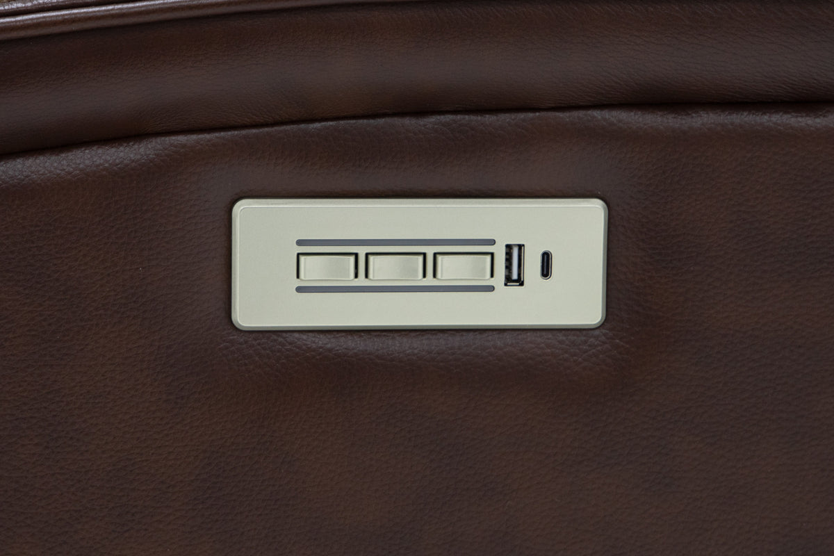 Walker Leather Power Reclining Loveseat w/ Power Headrest & Lumbar