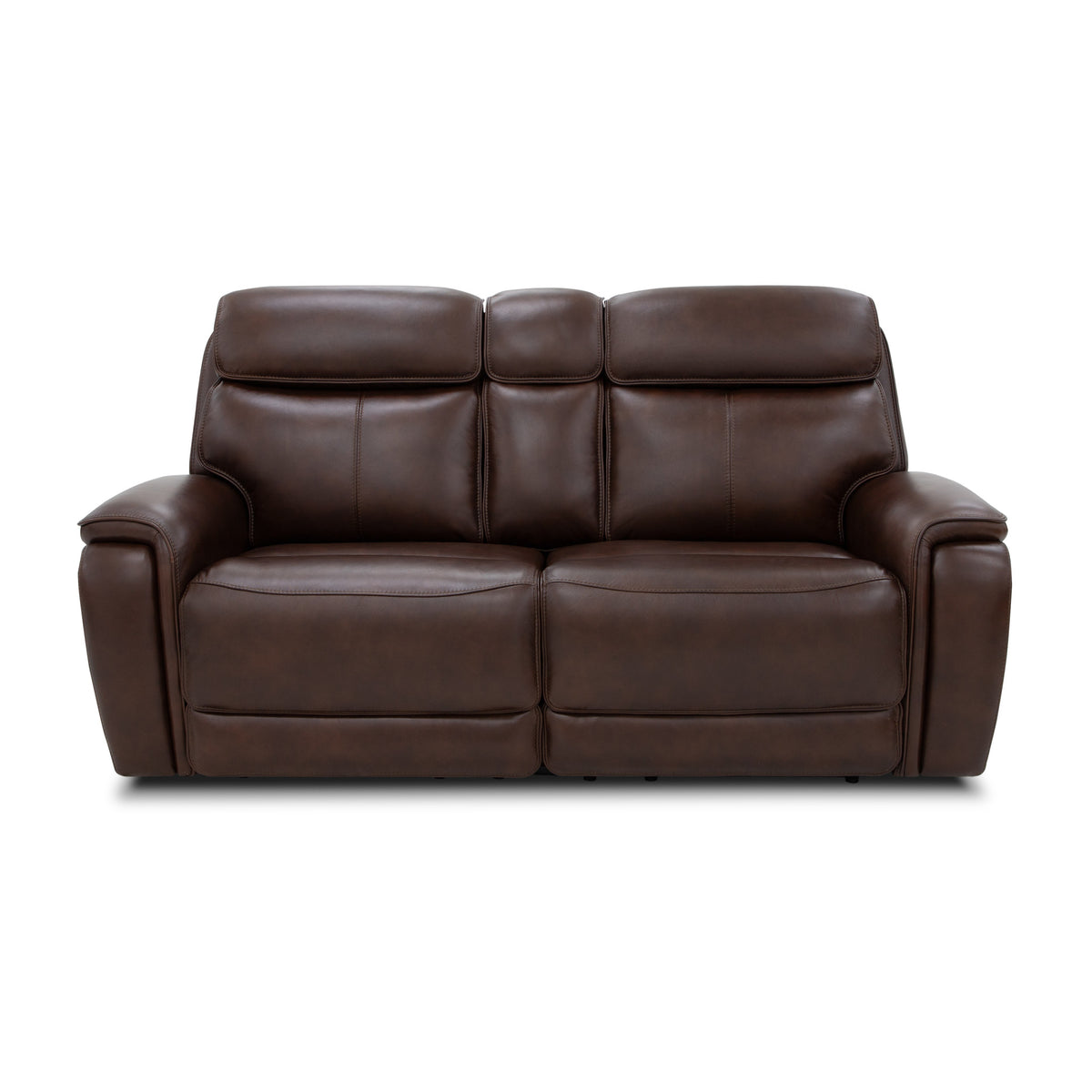 Walker Leather Power Reclining Loveseat w/ Power Headrest & Lumbar