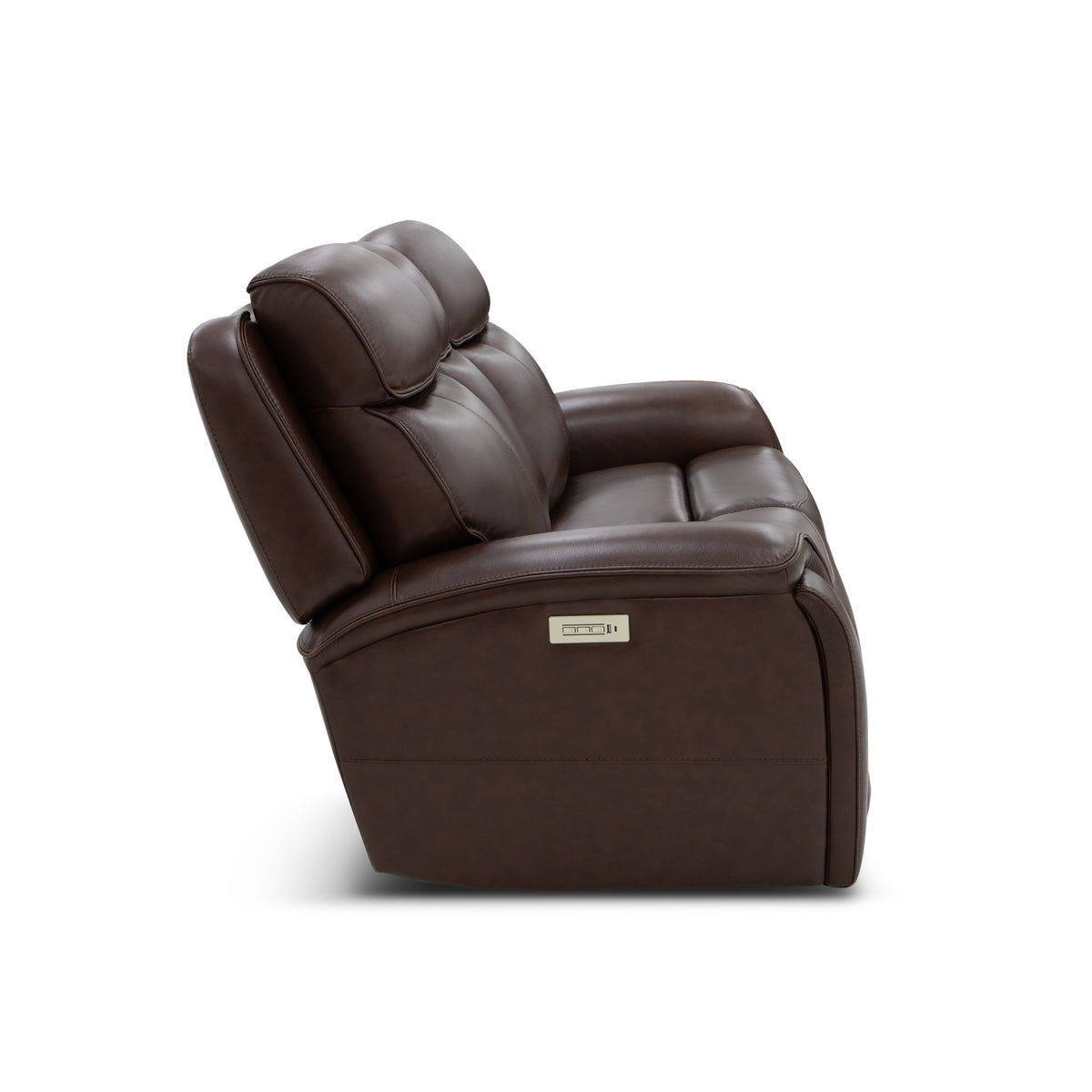 Walker Leather Power Reclining Loveseat w/ Power Headrest & Lumbar