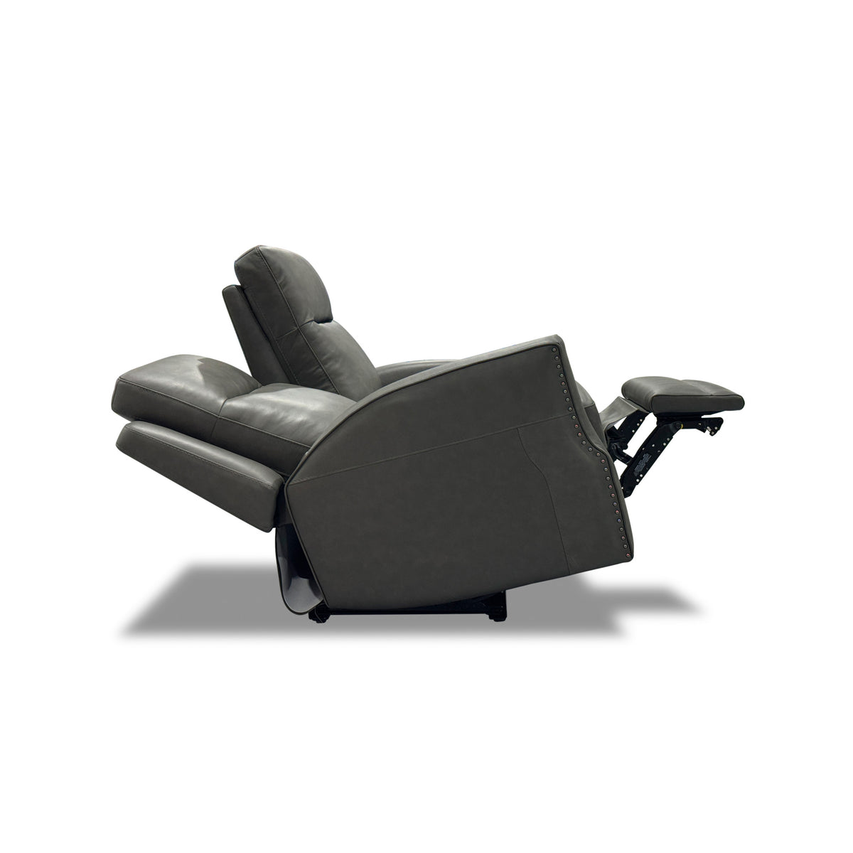 Maxwell Leather Power Reclining Loveseat with Power Headrests and Lumbar