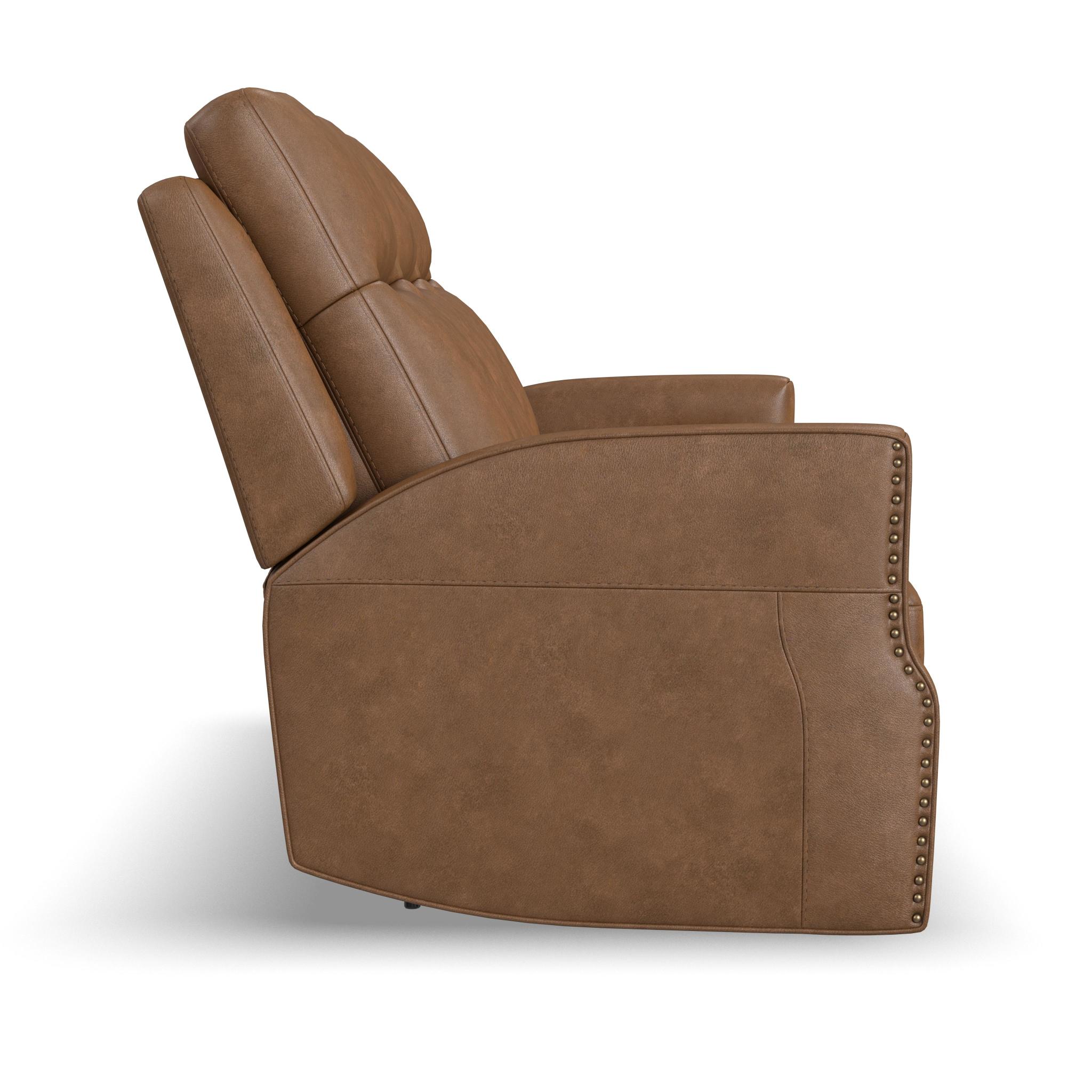 Maxwell Cedar Leather Power Reclining Sofa with Power Headrests