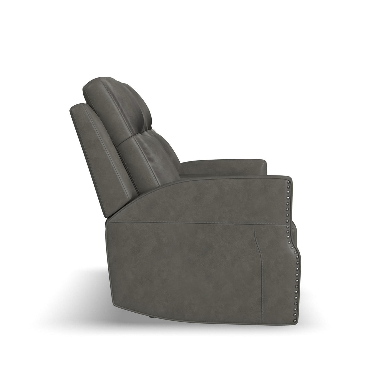 Maxwell Leather Power Reclining Loveseat with Console, Power Headrests and Lumbar