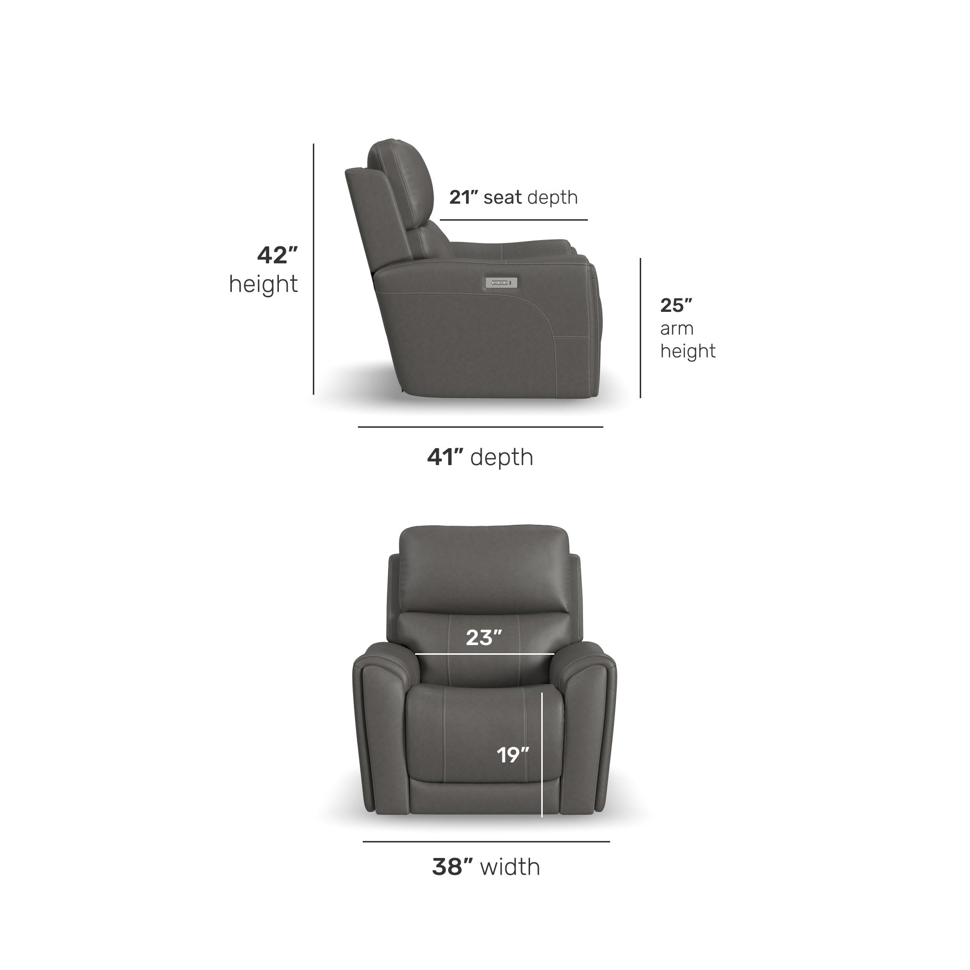 Carter Fabric Power Recliner with Power Headrest & Lumbar