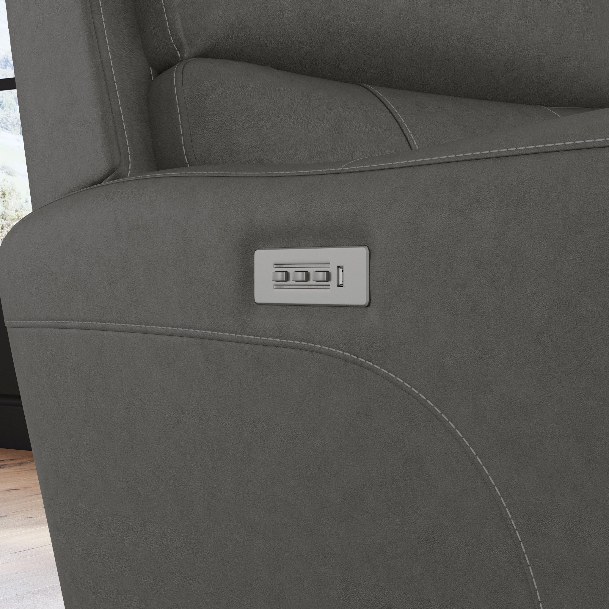 Carter Fabric Power Recliner with Power Headrest & Lumbar