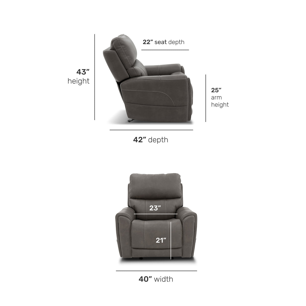 Carter Fabric Power Rocking Recliner with Power Headrest, Lumbar, Heat & Massage