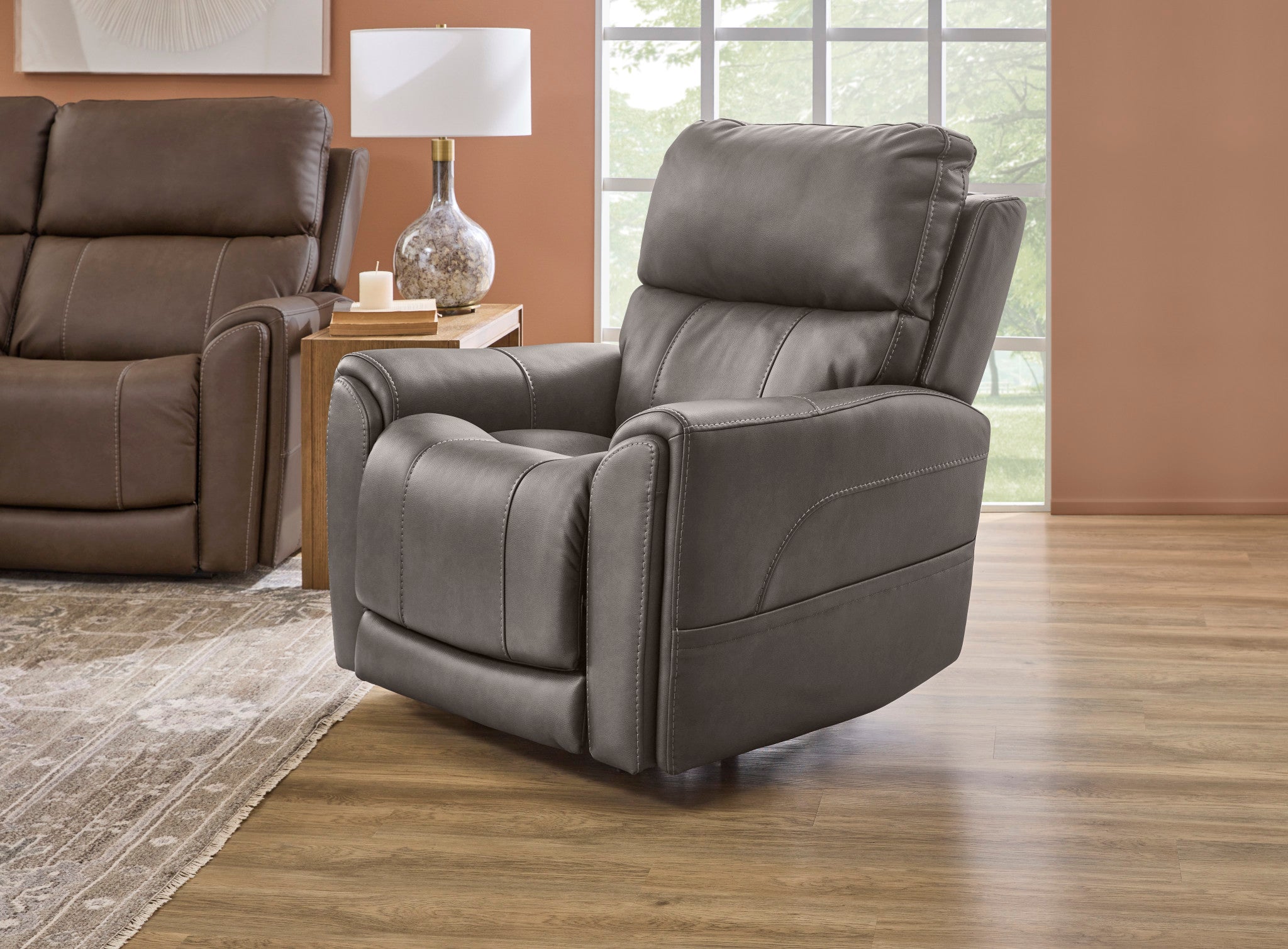 Carter Fabric Power Lift Recliner with Power Headrest, Lumbar, Heat & Massage