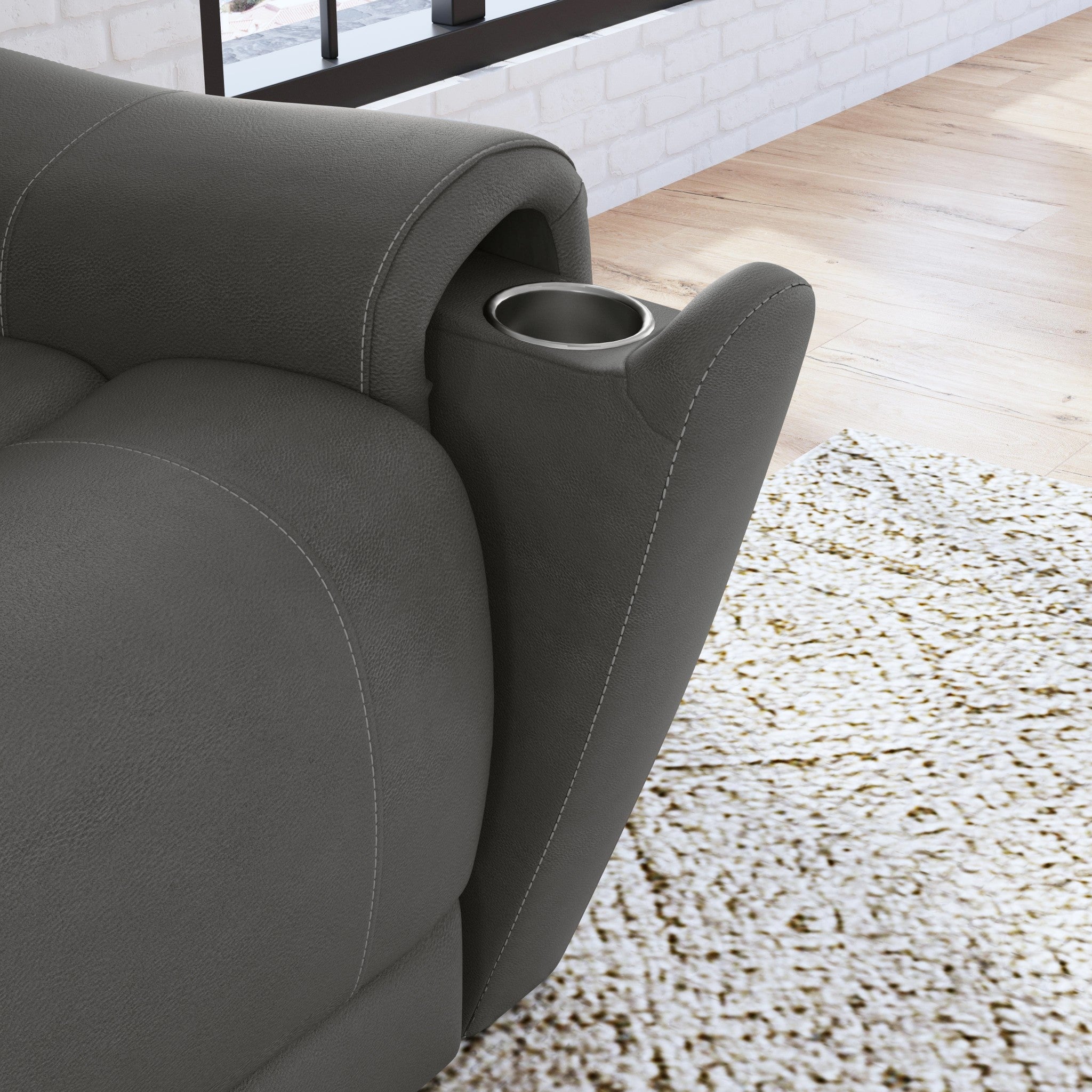 Carter Fabric Power Reclining Loveseat with Power Headrests & Lumbar