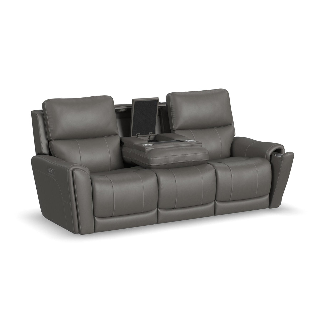 Carter Fabric Power Reclining Sofa with Console & Power Headrests & Lumbar