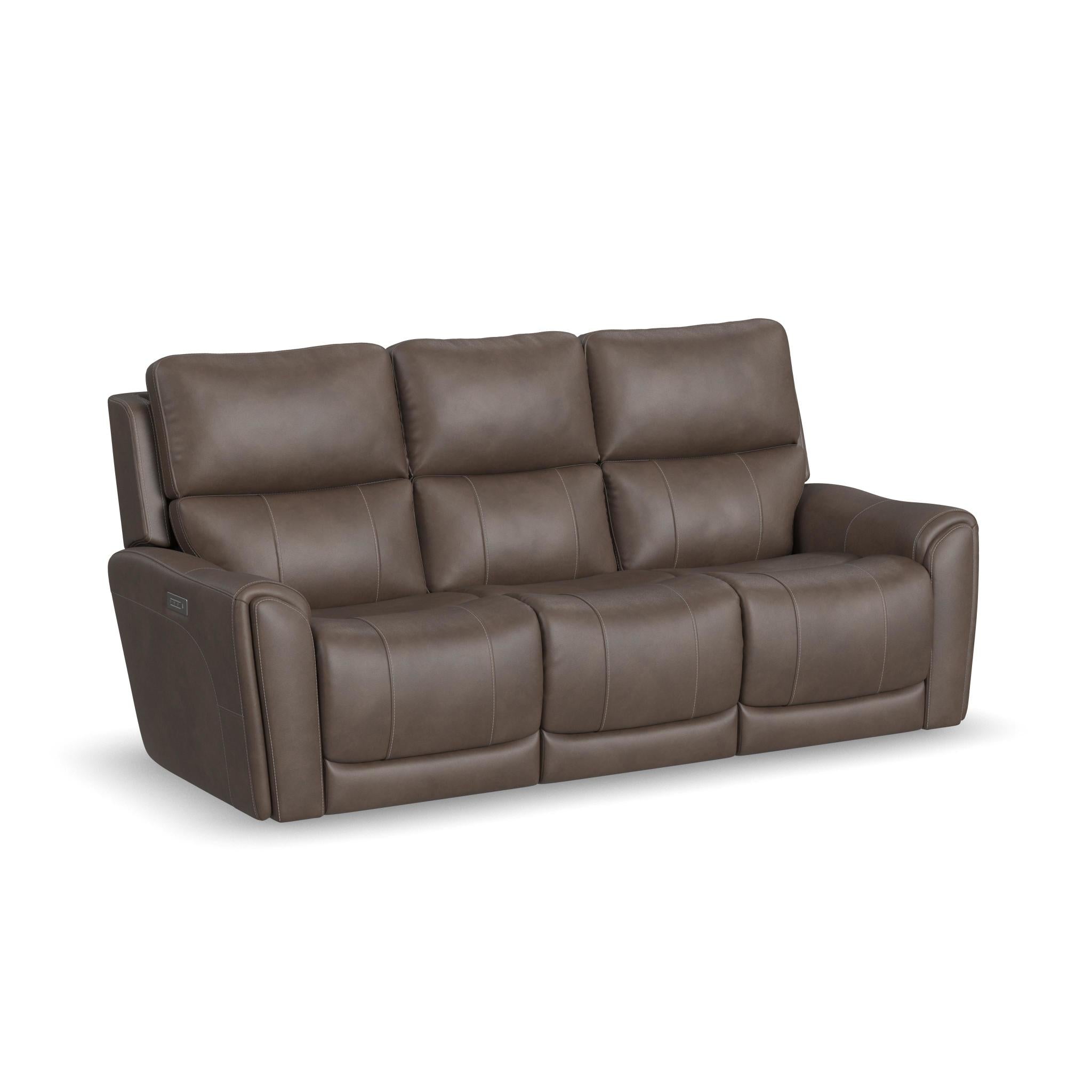 Carter Cappuccino Fabric Power Reclining Sofa with Console & Power