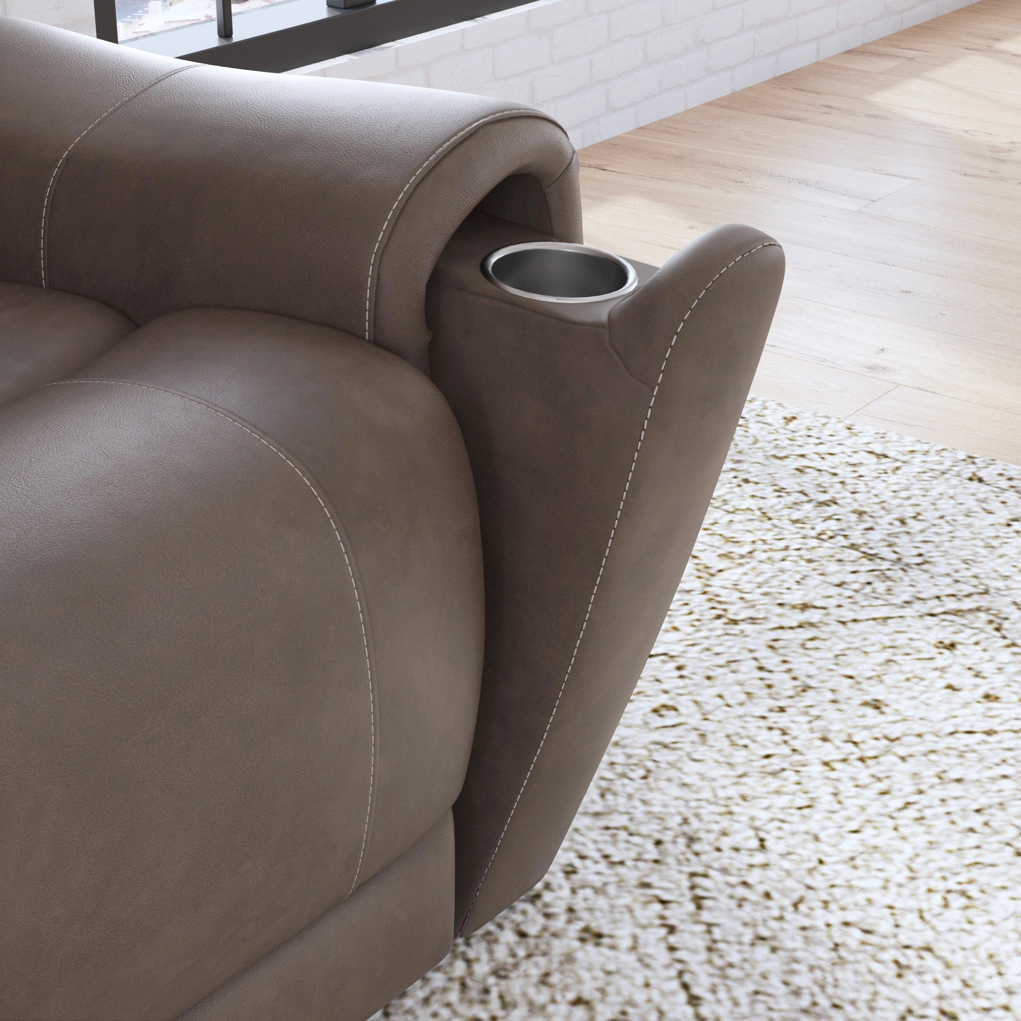 Carter Fabric Power Reclining Sofa with Console & Power Headrests & Lumbar