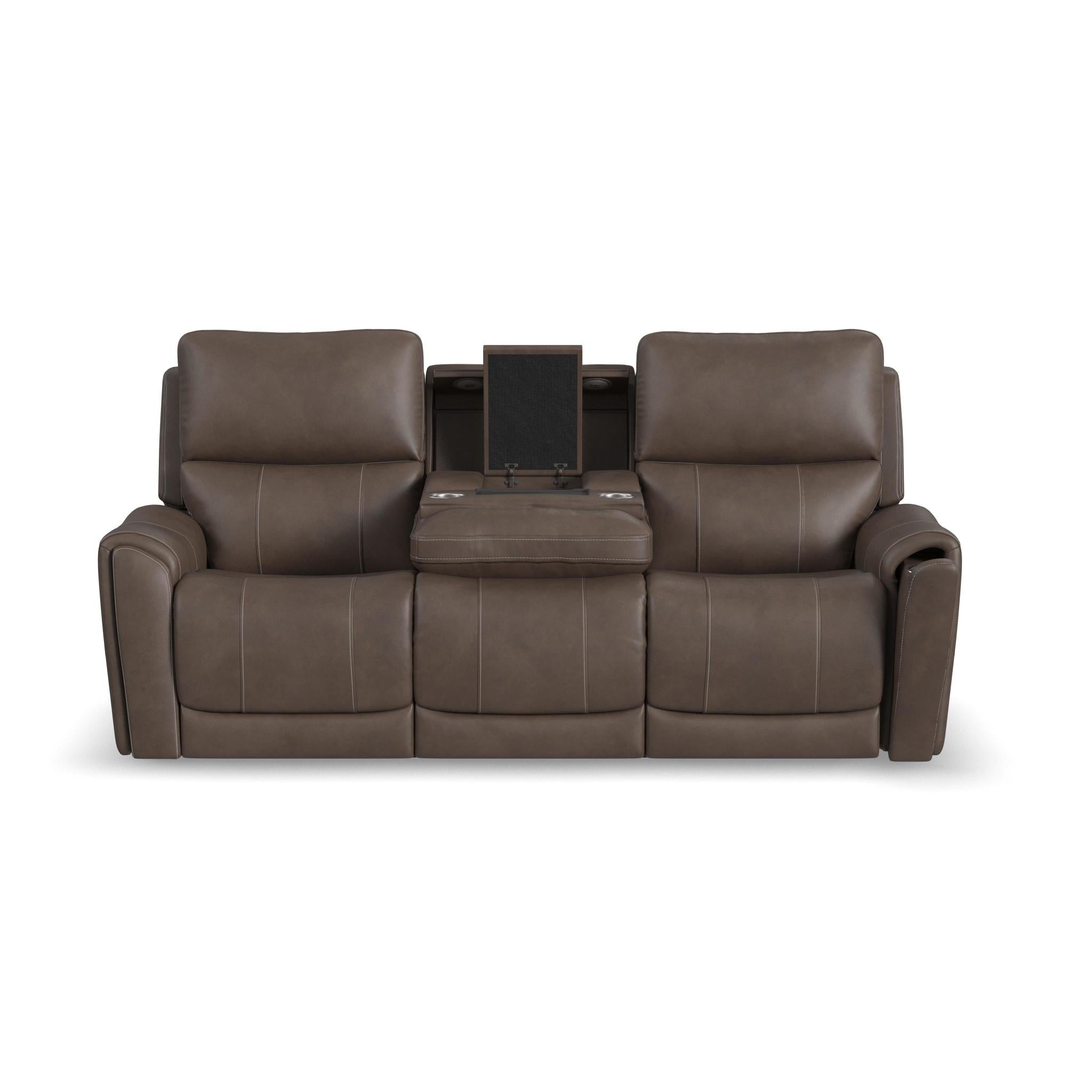 Carter Fabric Power Reclining Sofa with Console & Power Headrests & Lumbar