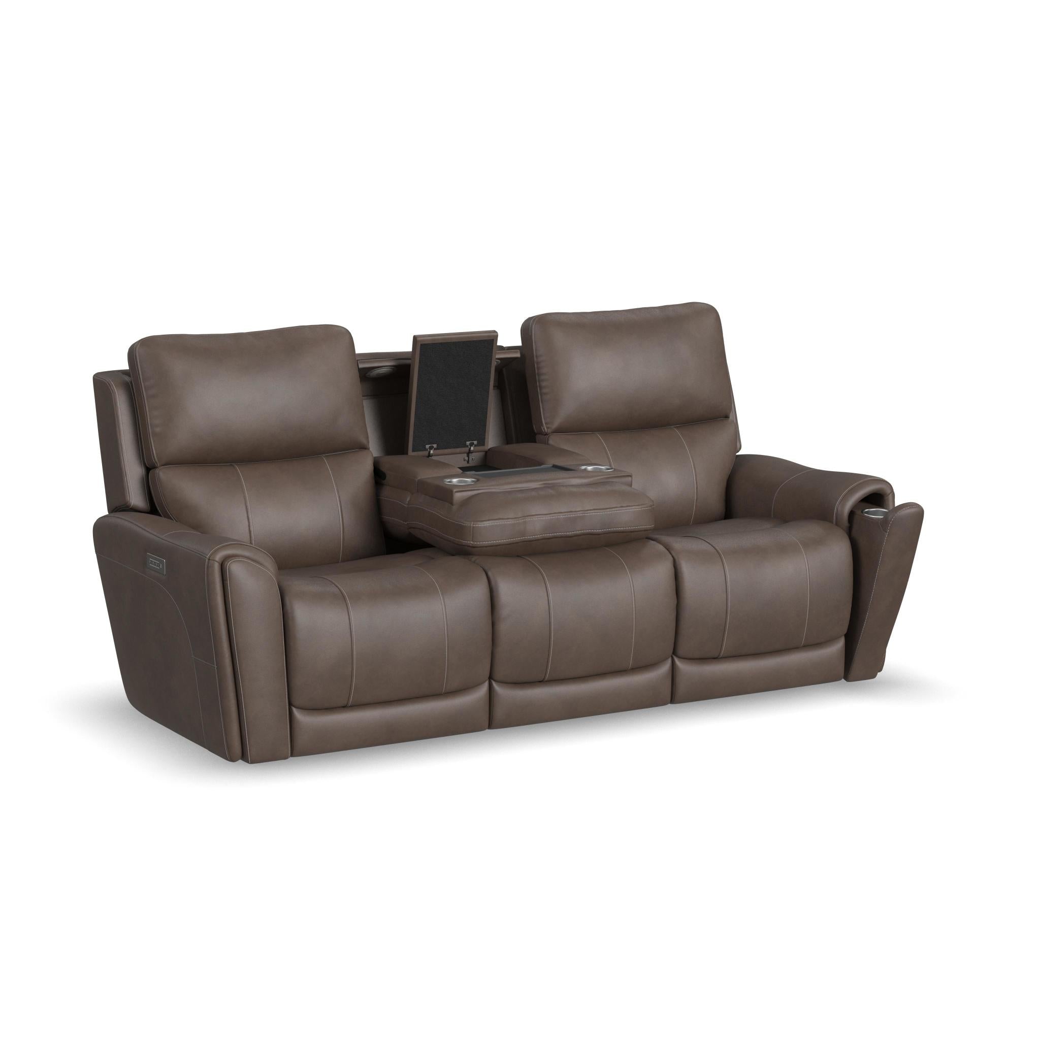 Carter Fabric Power Reclining Sofa with Console & Power Headrests & Lumbar