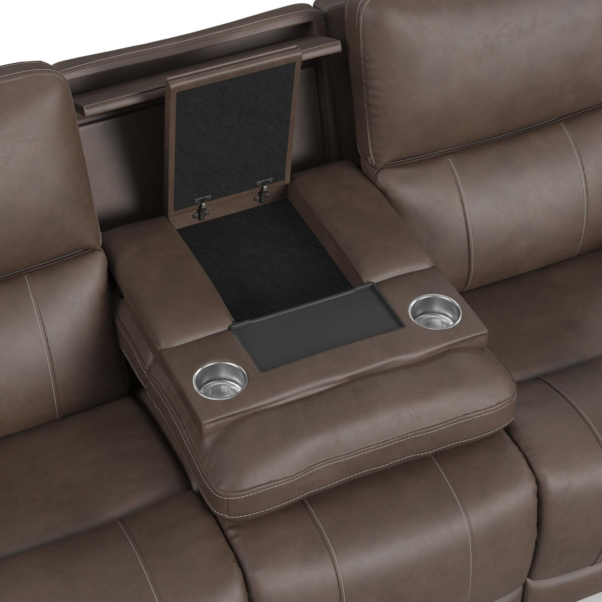 Carter Fabric Power Reclining Sofa with Console & Power Headrests & Lumbar