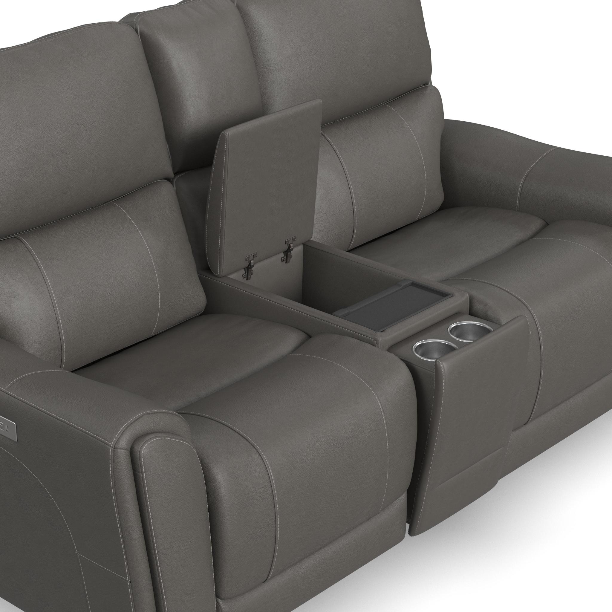 Carter Fabric Power Reclining Loveseat with Console & Power Headrests & Lumbar