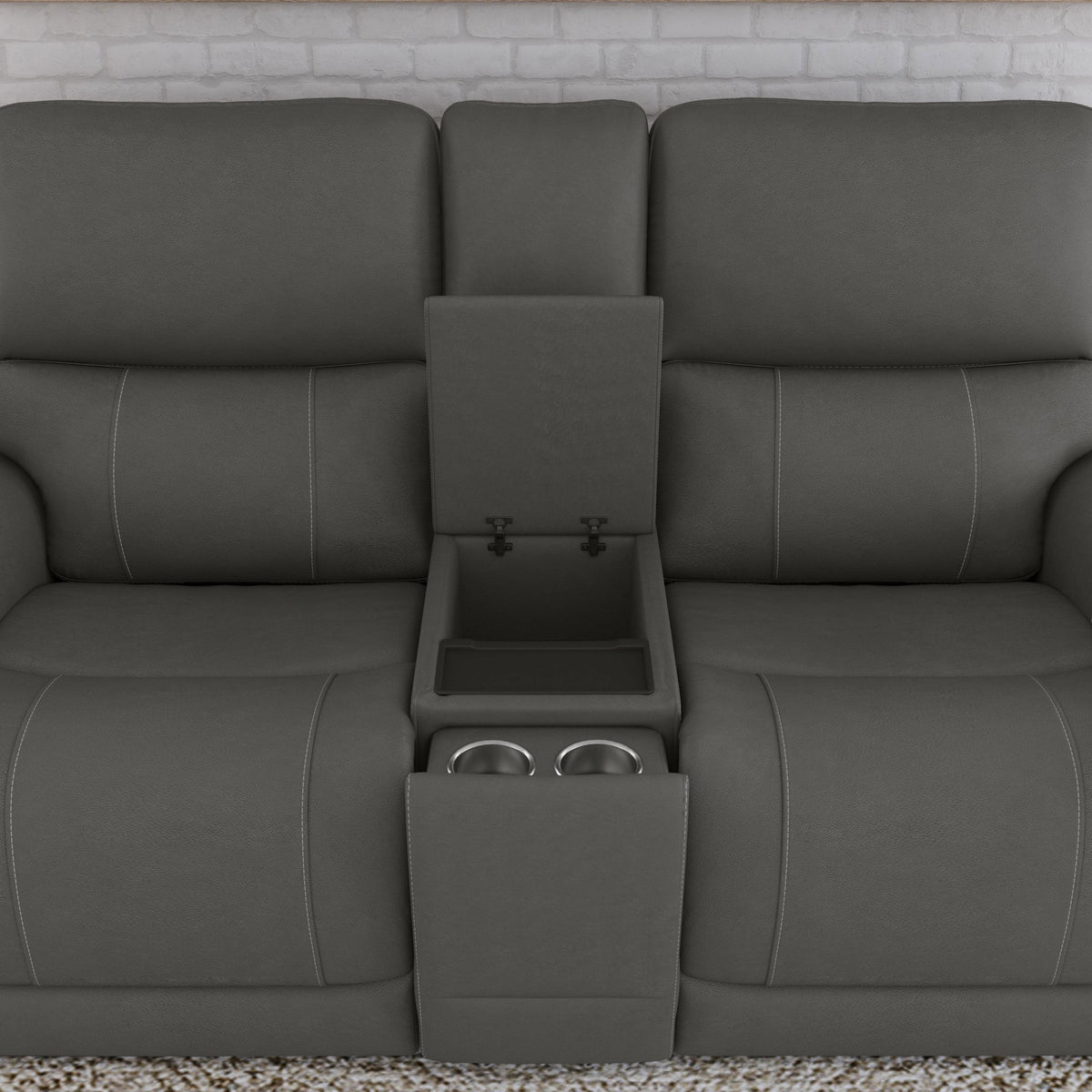 Carter Fabric Power Reclining Loveseat with Console & Power Headrests & Lumbar