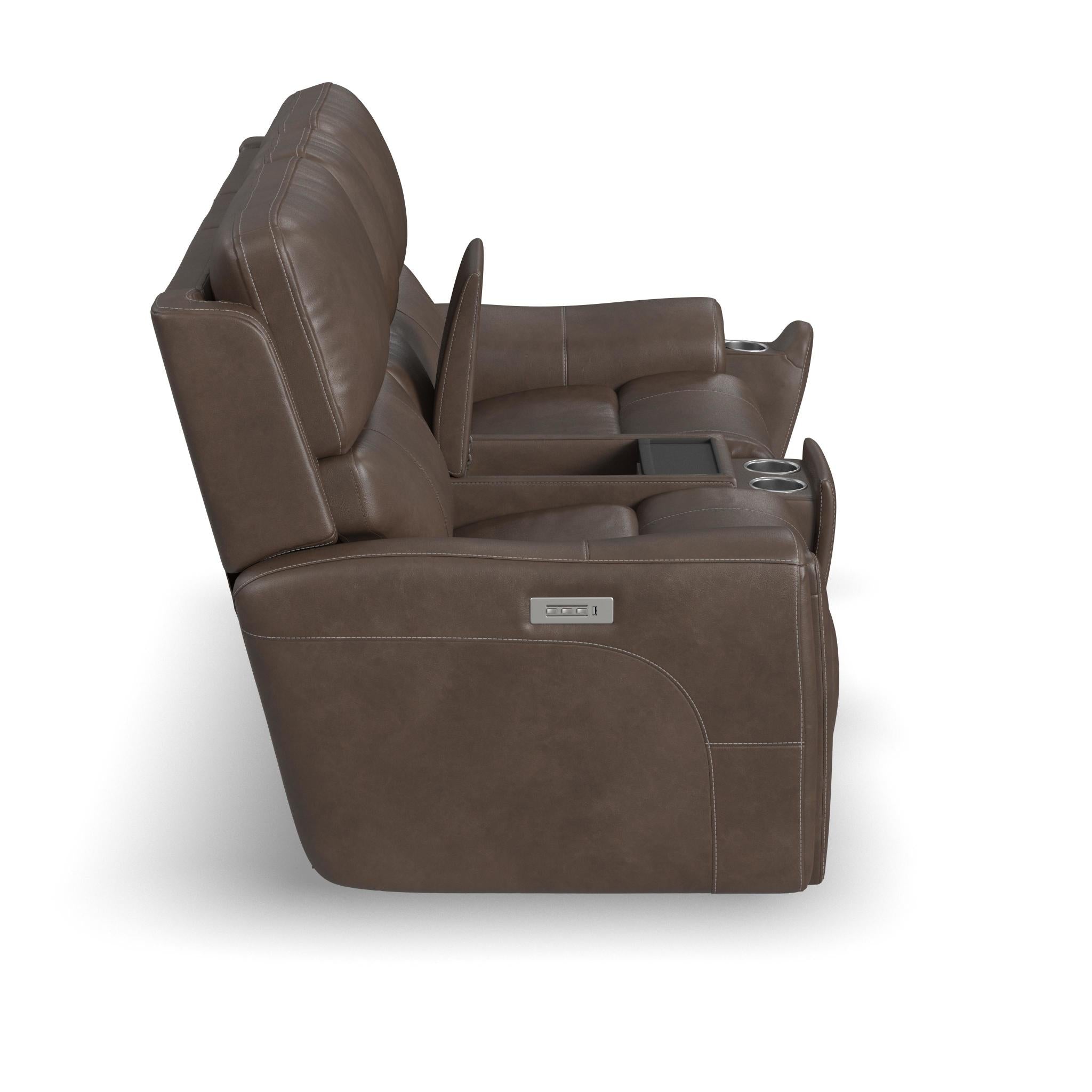 Carter Fabric Power Reclining Loveseat with Console & Power Headrests & Lumbar