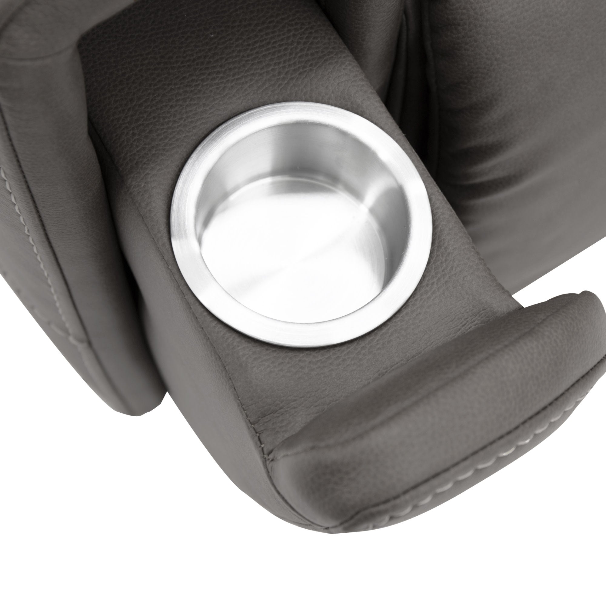 Carter Smoke Fabric Power Reclining Sectional with Power Headrests & Lumbar