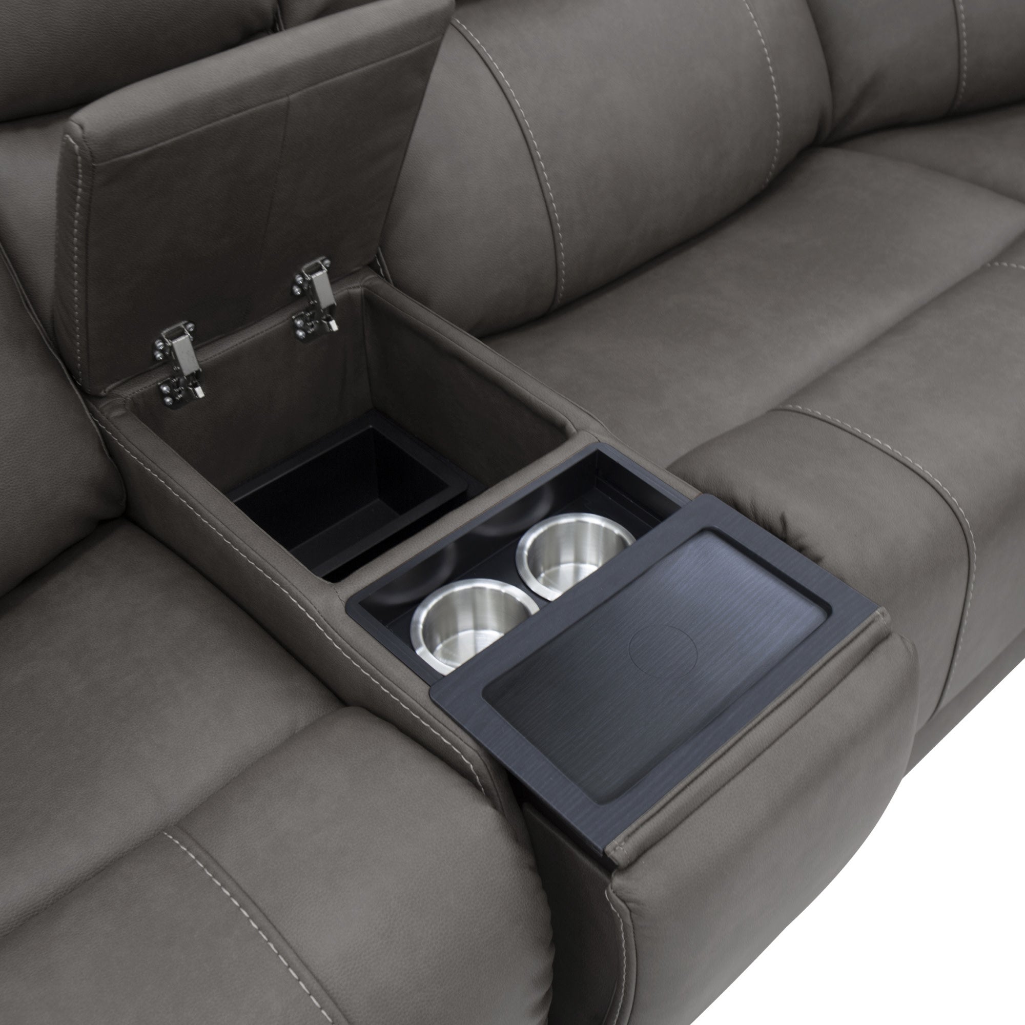 Carter Fabric Power Reclining Sectional with Power Headrests & Lumbar