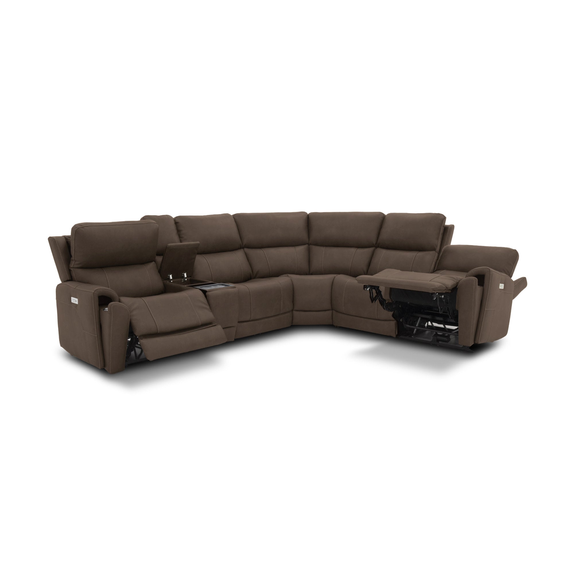 Carter Fabric Power Reclining Sectional with Power Headrests & Lumbar