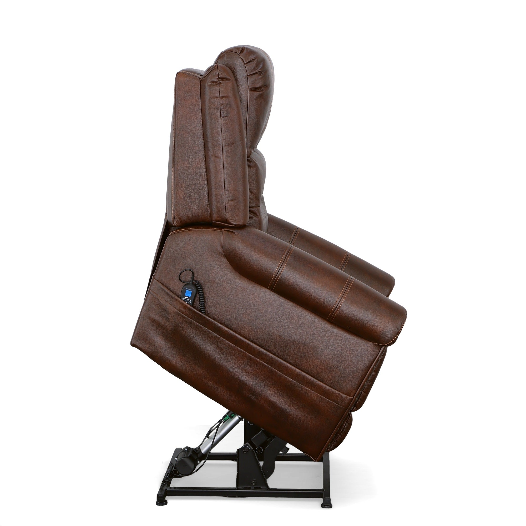 Oscar Pumpernickel Fabric Power Lift Recliner with Right-Hand