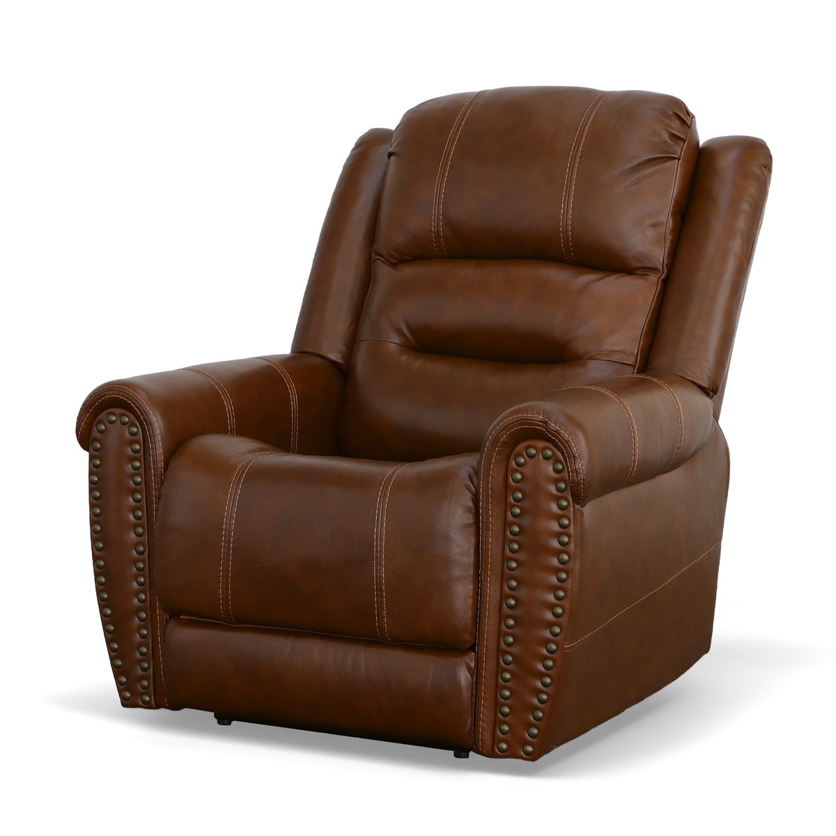 Oscar Grizzly Leather Power Recliner with Power Headrest & Lumbar