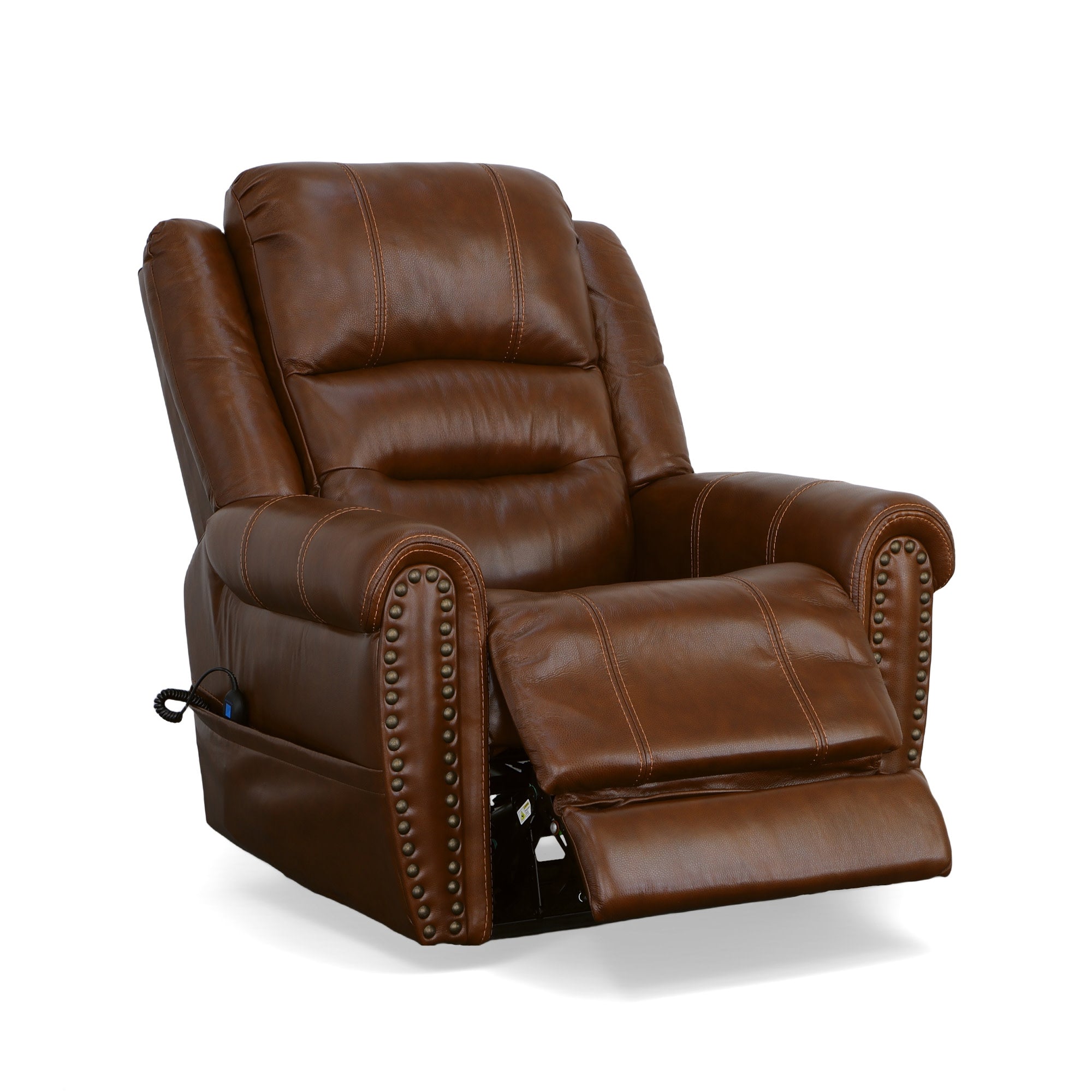 Oscar Grizzly Leather Power Lift Recliner with Right-Hand Control