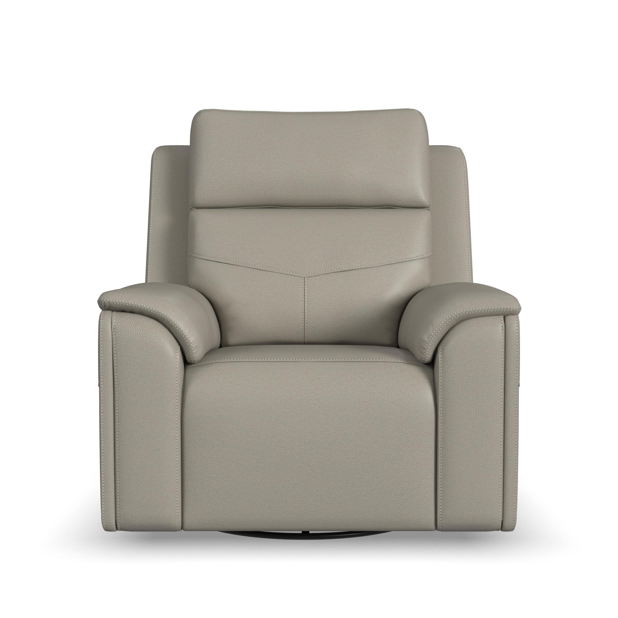 Vernon Fabric Power Swivel Gliding Recliner with Power Headrest, Lumbar, Heat & Massage