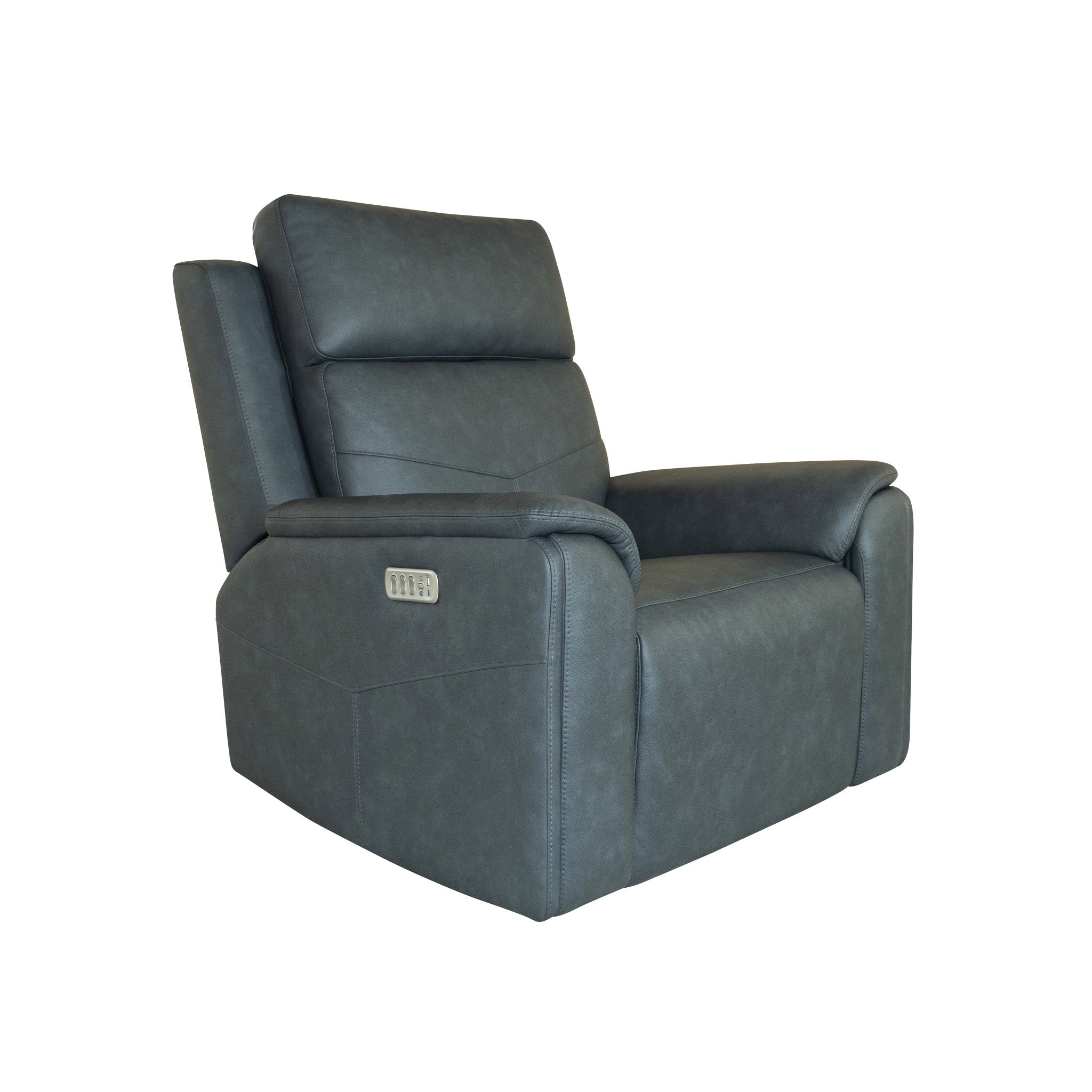 Vernon Fabric Power Swivel Gliding Recliner with Power Headrest, Lumbar, Heat & Massage