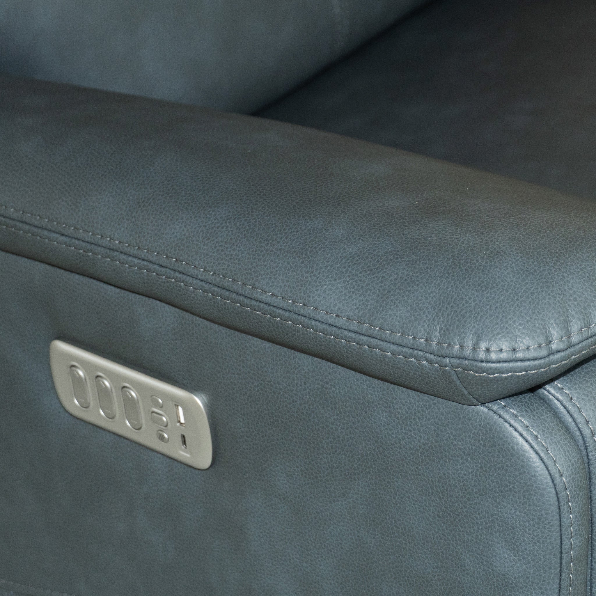 Vernon Fabric Power Swivel Gliding Recliner with Power Headrest, Lumbar, Heat & Massage