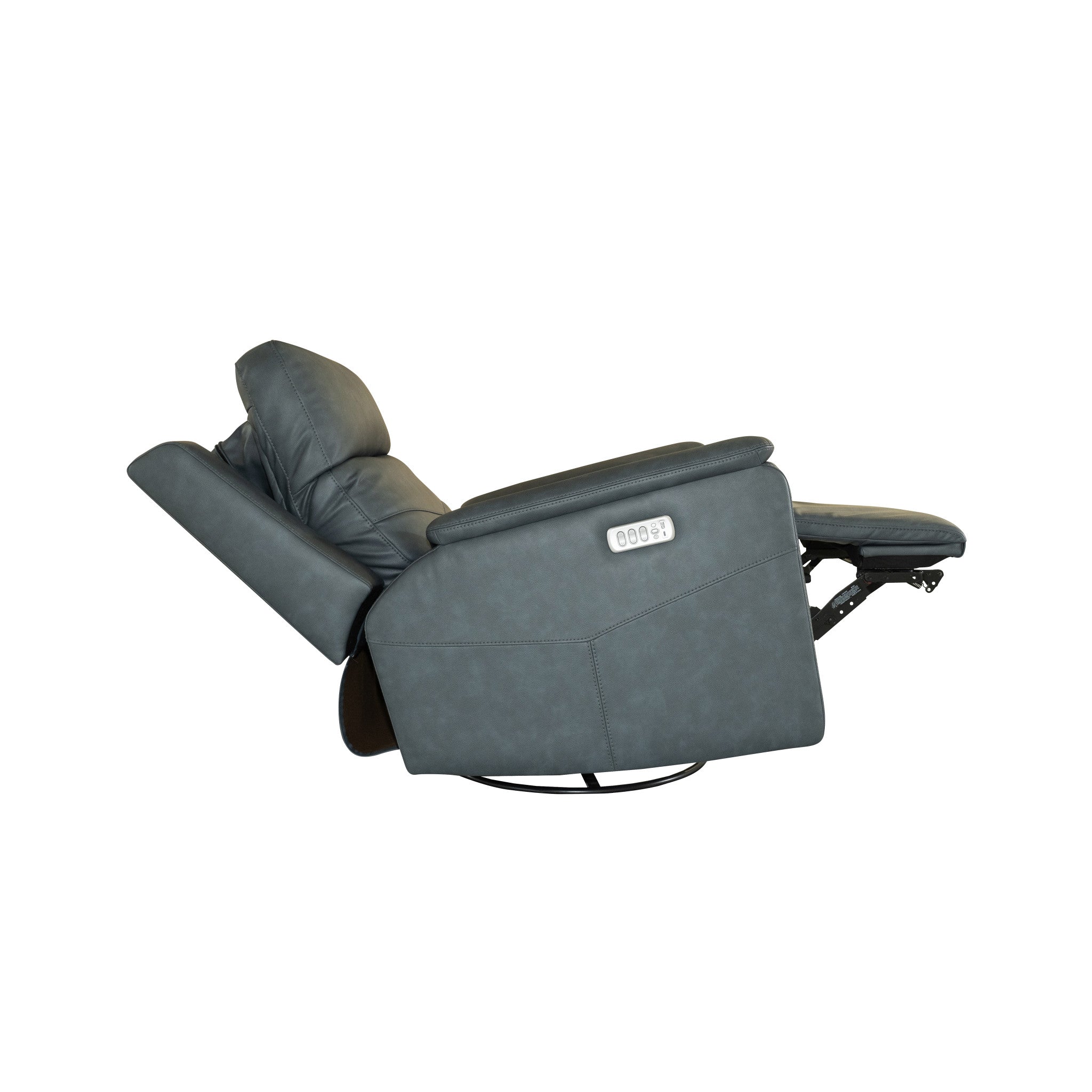 Vernon Fabric Power Swivel Gliding Recliner with Power Headrest, Lumbar, Heat & Massage