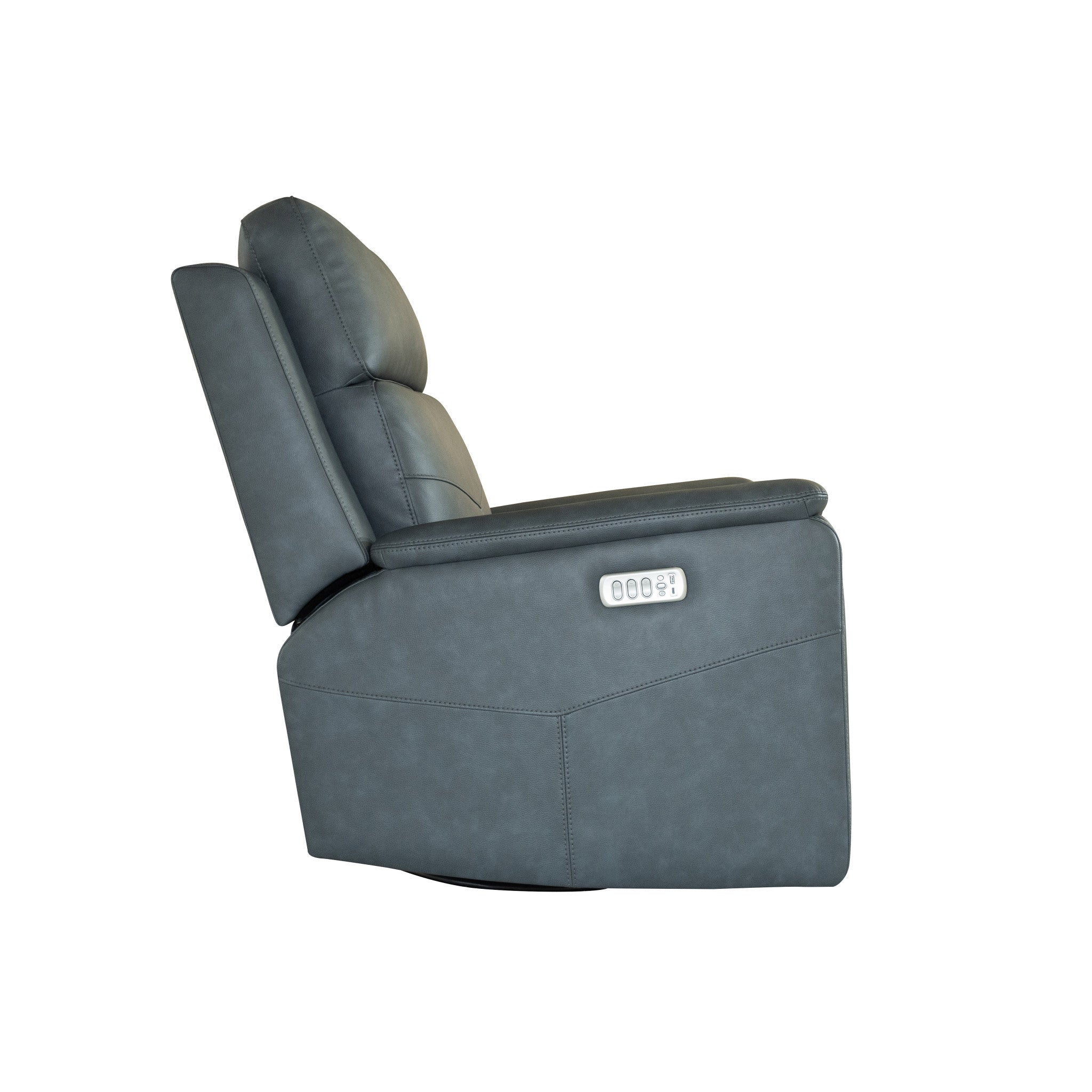 Vernon Fabric Power Swivel Gliding Recliner with Power Headrest, Lumbar, Heat & Massage