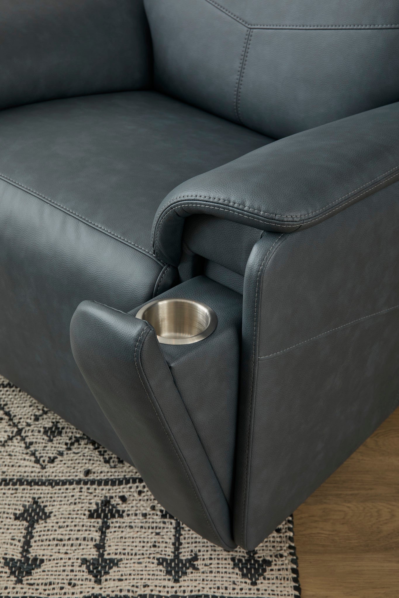 Vernon Fabric Power Swivel Gliding Recliner with Power Headrest, Lumbar, Heat & Massage