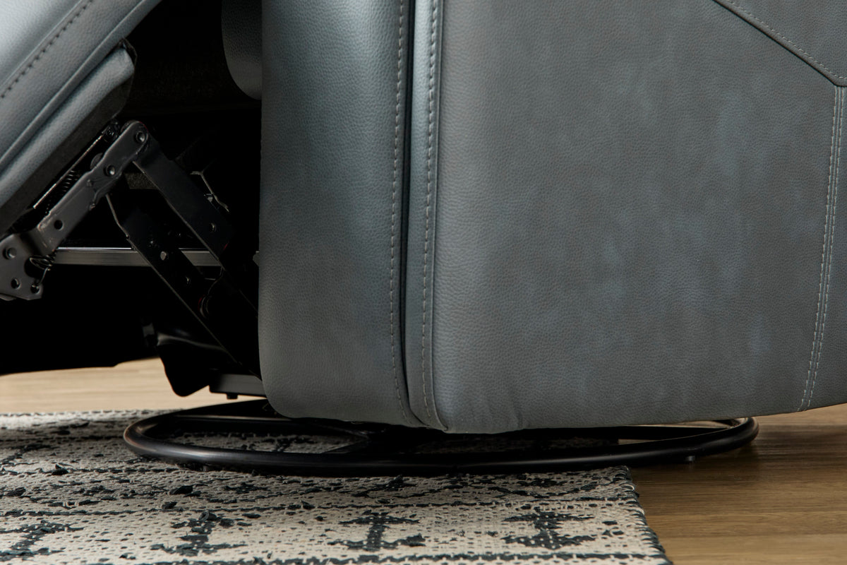 Vernon Fabric Power Swivel Gliding Recliner with Power Headrest, Lumbar, Heat & Massage