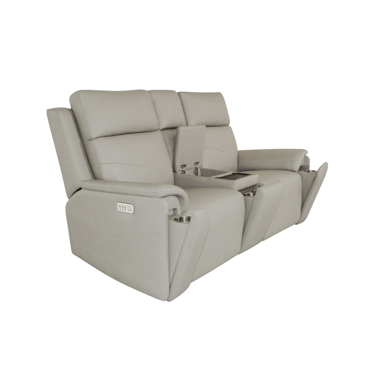 Vernon Fabric Power Reclining Loveseat with Console, Power Headrests, Lumbar, Heat & Massage