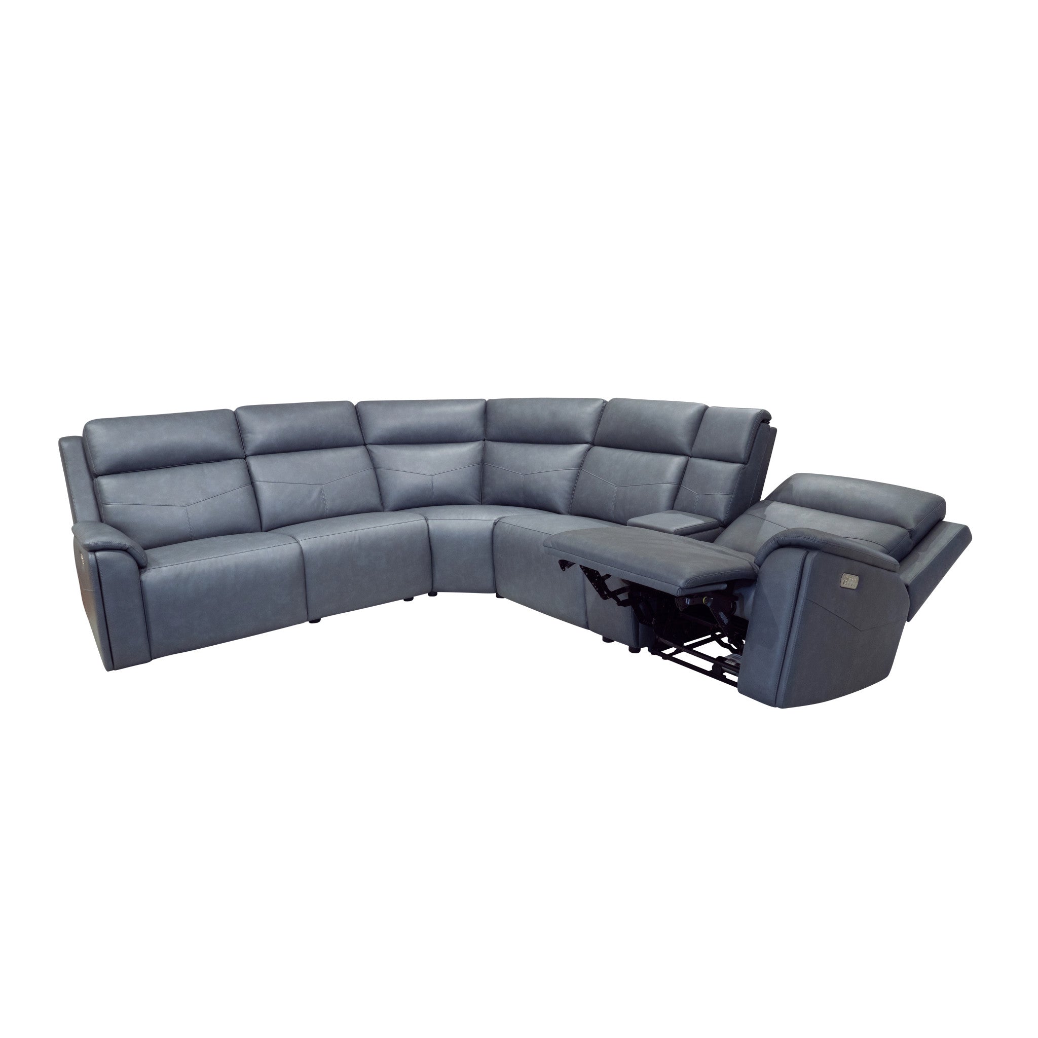 Vernon Fabric Power Reclining Sectional with Power Headrest, Lumbar, Heat, & Massage
