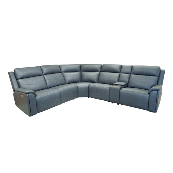 Vernon Fabric Power Reclining Sectional with Power Headrest, Lumbar, Heat, & Massage