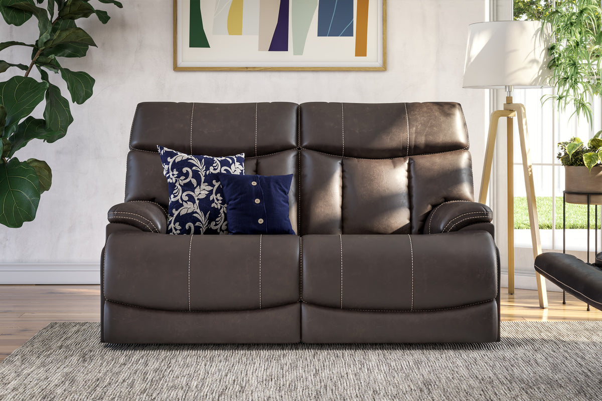 Clive Fabric Power Reclining Loveseat with Power Headrests & Lumbar