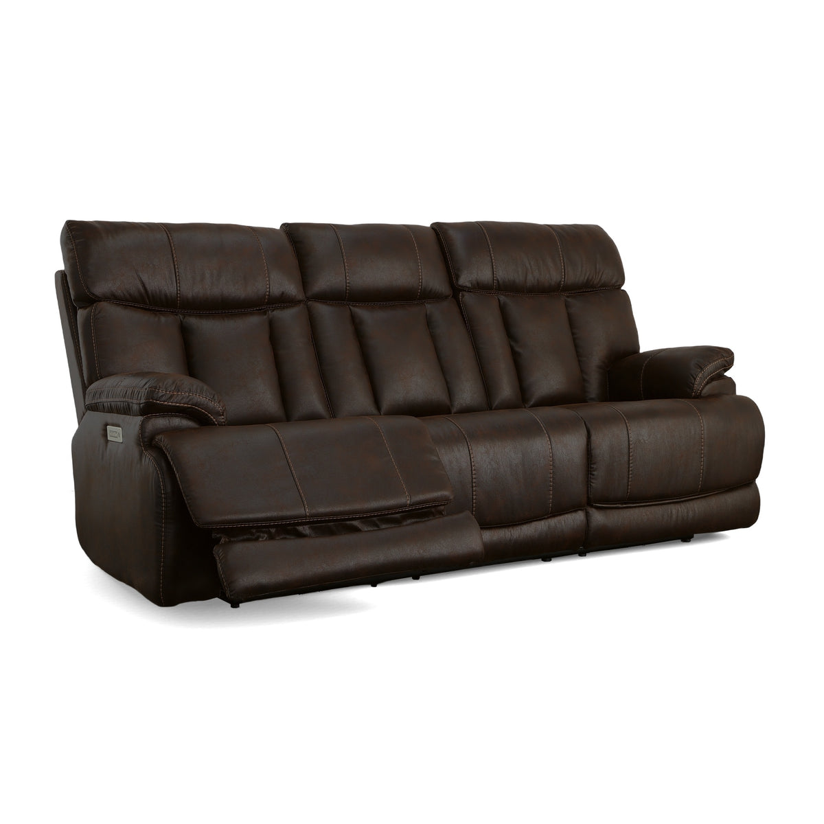 Clive Fabric Power Reclining Sofa with Power Headrests & Lumbar