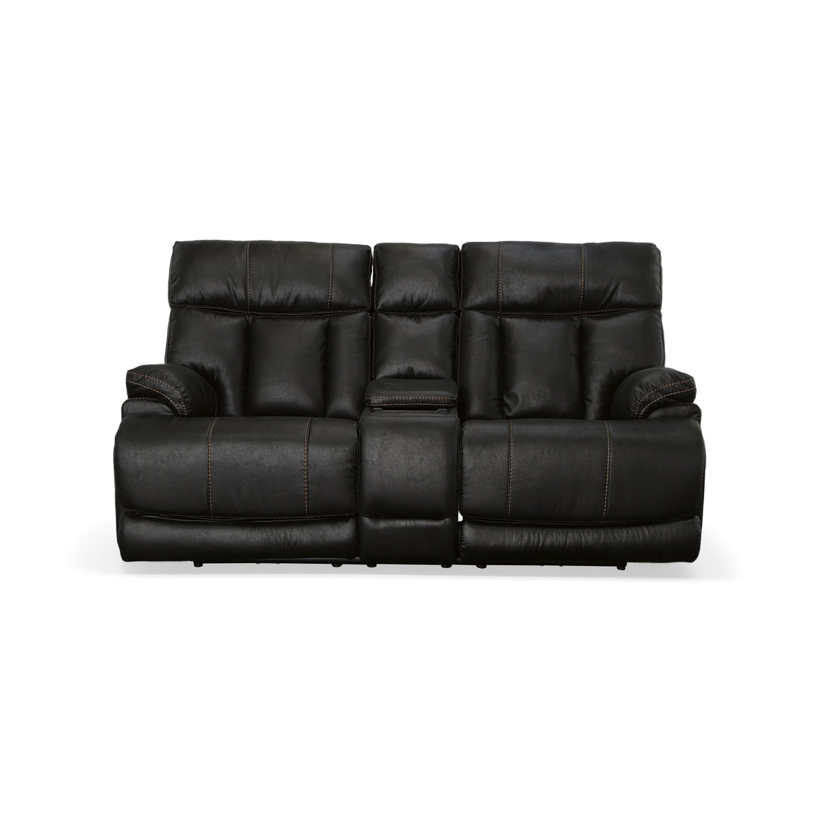 Clive Fabric Power Reclining Loveseat with Console, Power Headrests & Lumbar