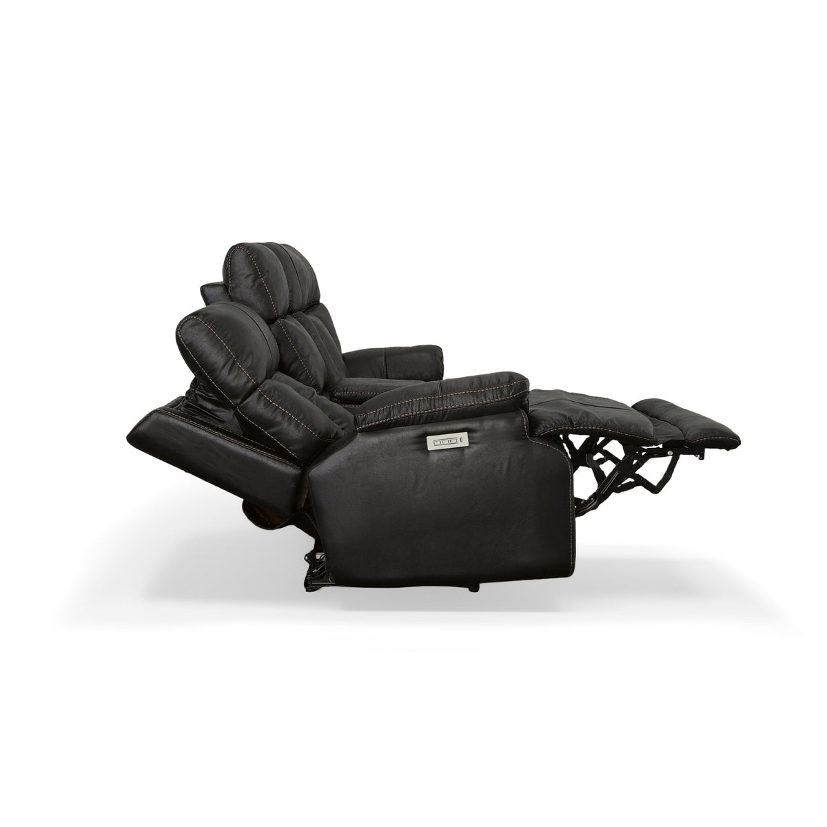 Clive Fabric Power Reclining Loveseat with Console, Power Headrests & Lumbar