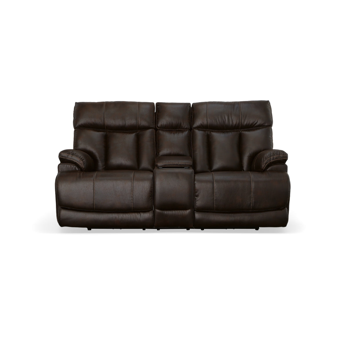 Clive Fabric Power Reclining Loveseat with Console, Power Headrests & Lumbar