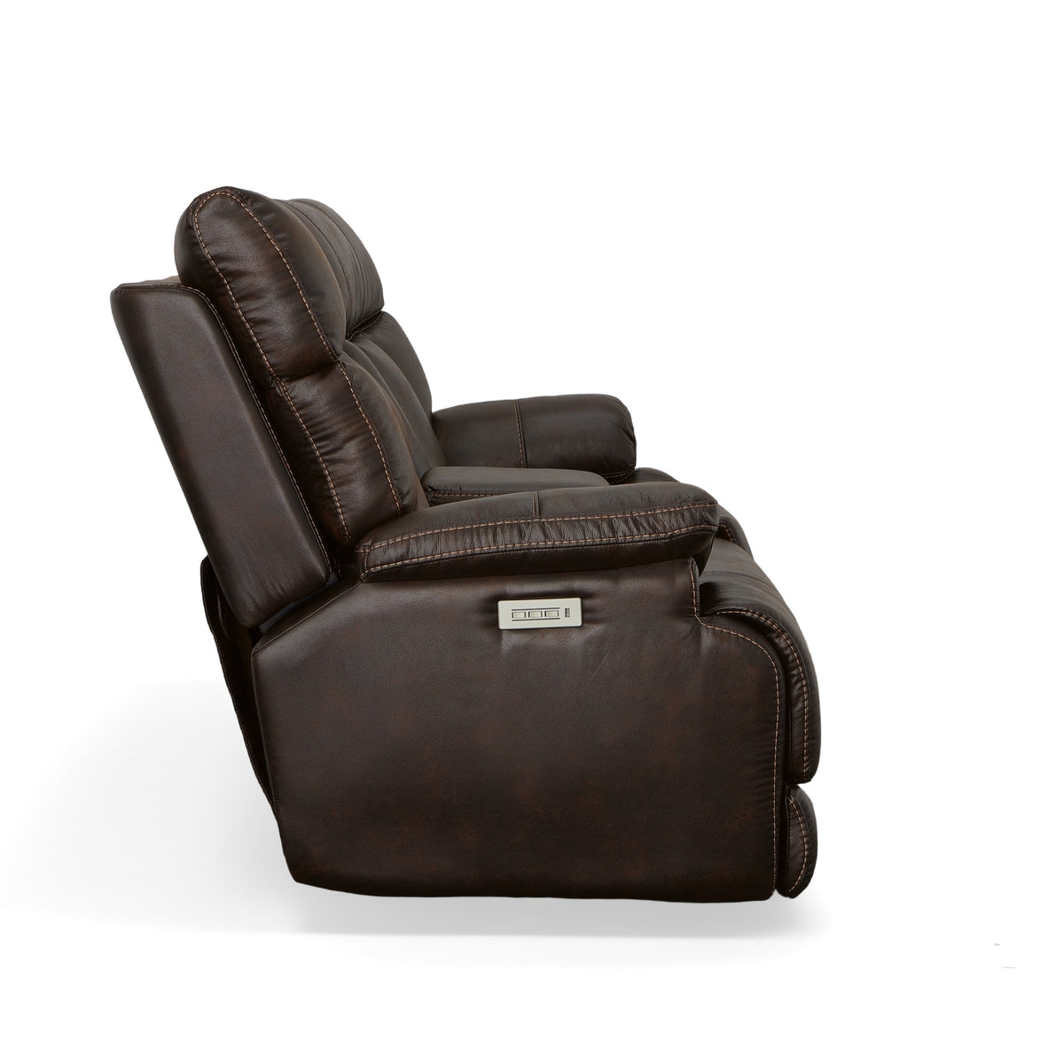 Clive Fabric Power Reclining Loveseat with Console, Power Headrests & Lumbar