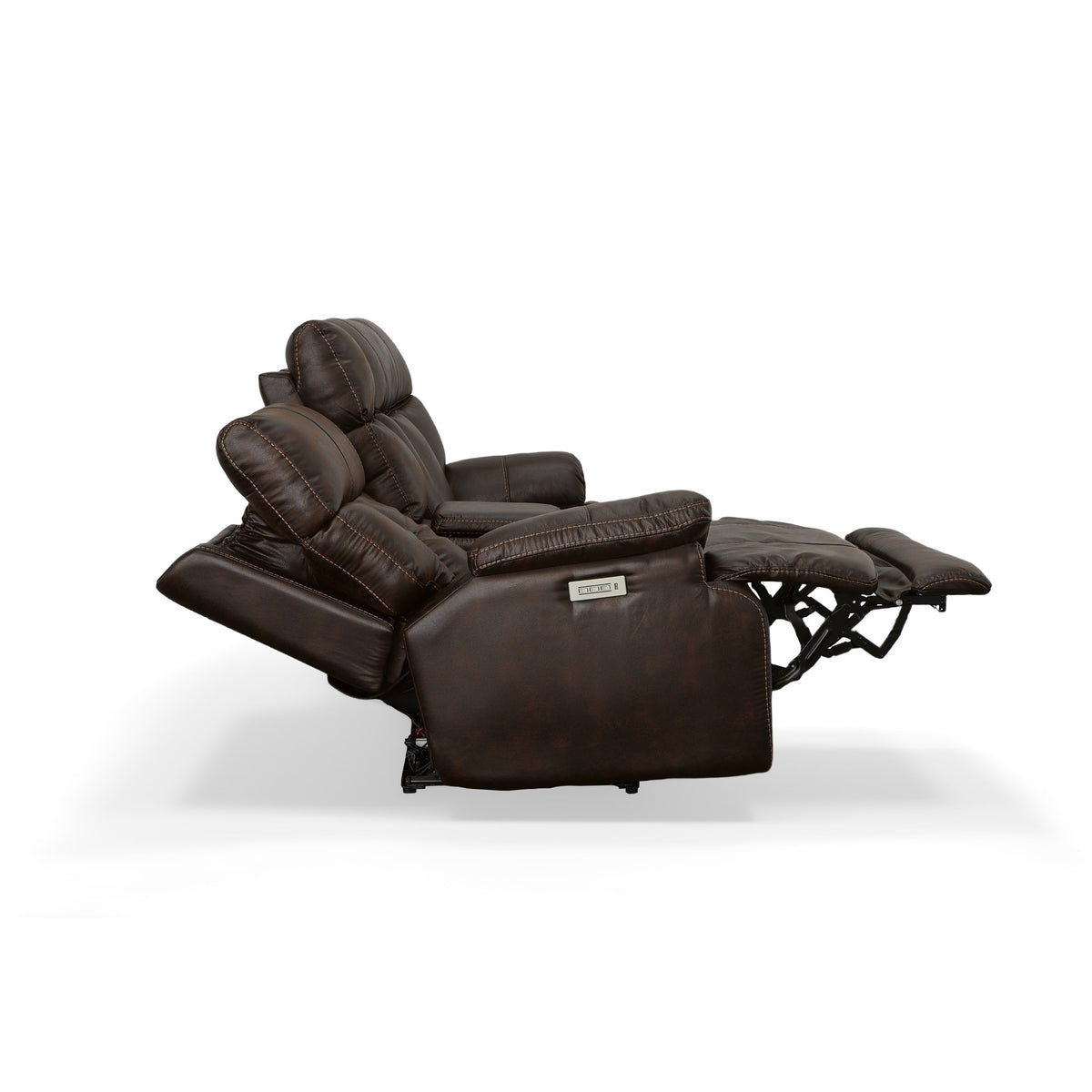 Clive Fabric Power Reclining Loveseat with Console, Power Headrests & Lumbar