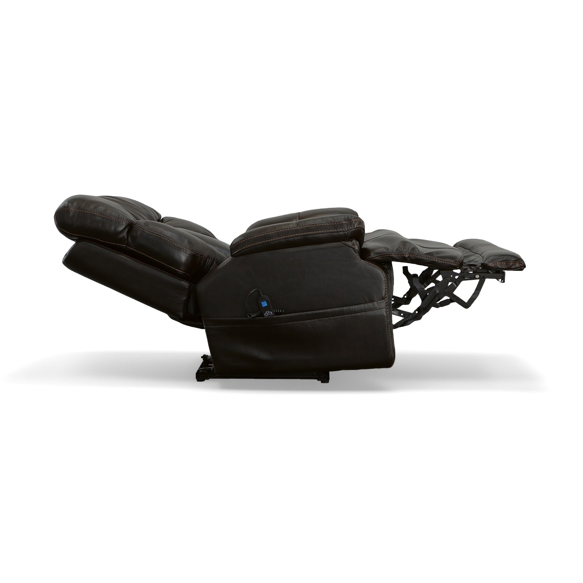 Clive Bison Leather Power Recliner with Power Headrest & Lumbar