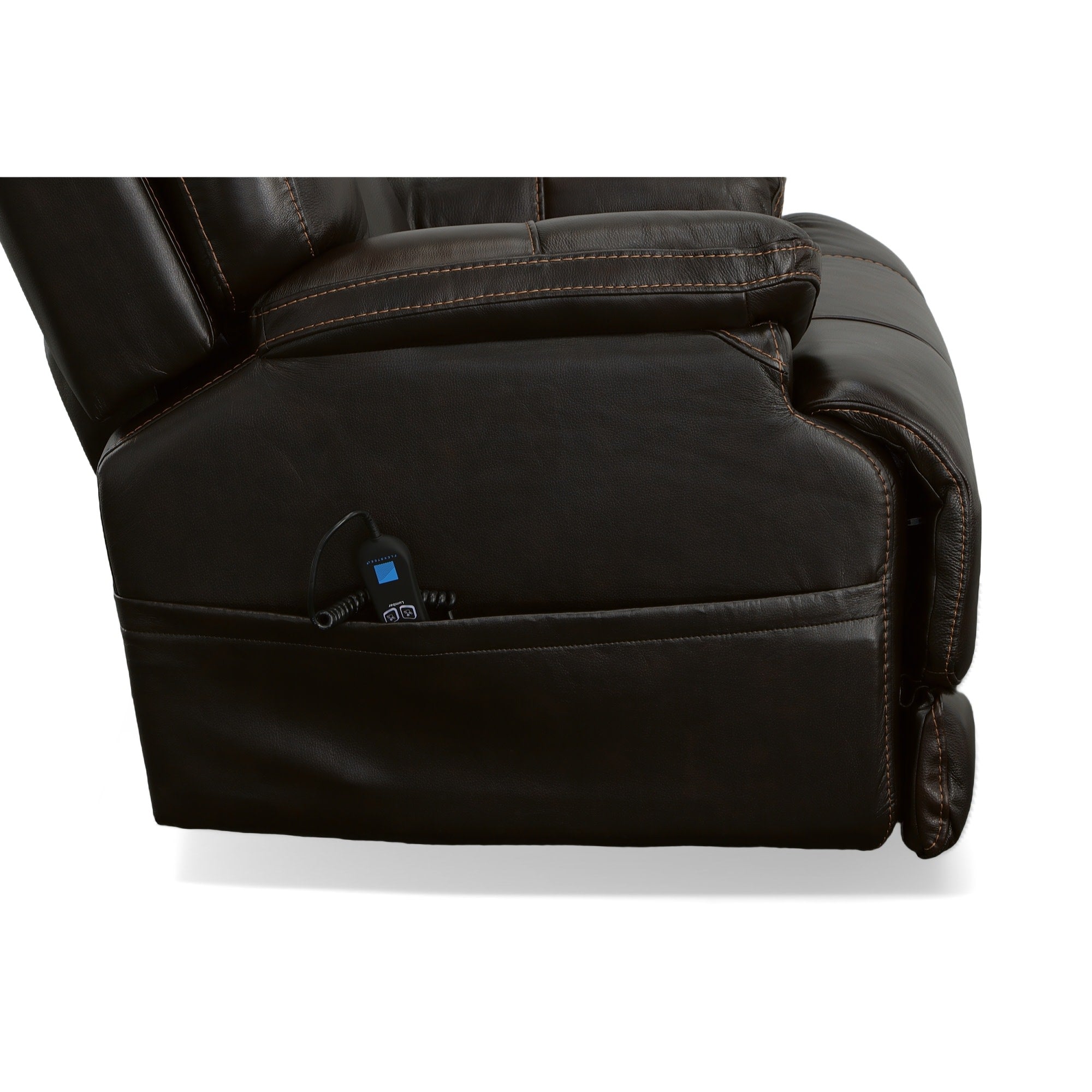 Clive Bison Leather Power Recliner with Power Headrest & Lumbar