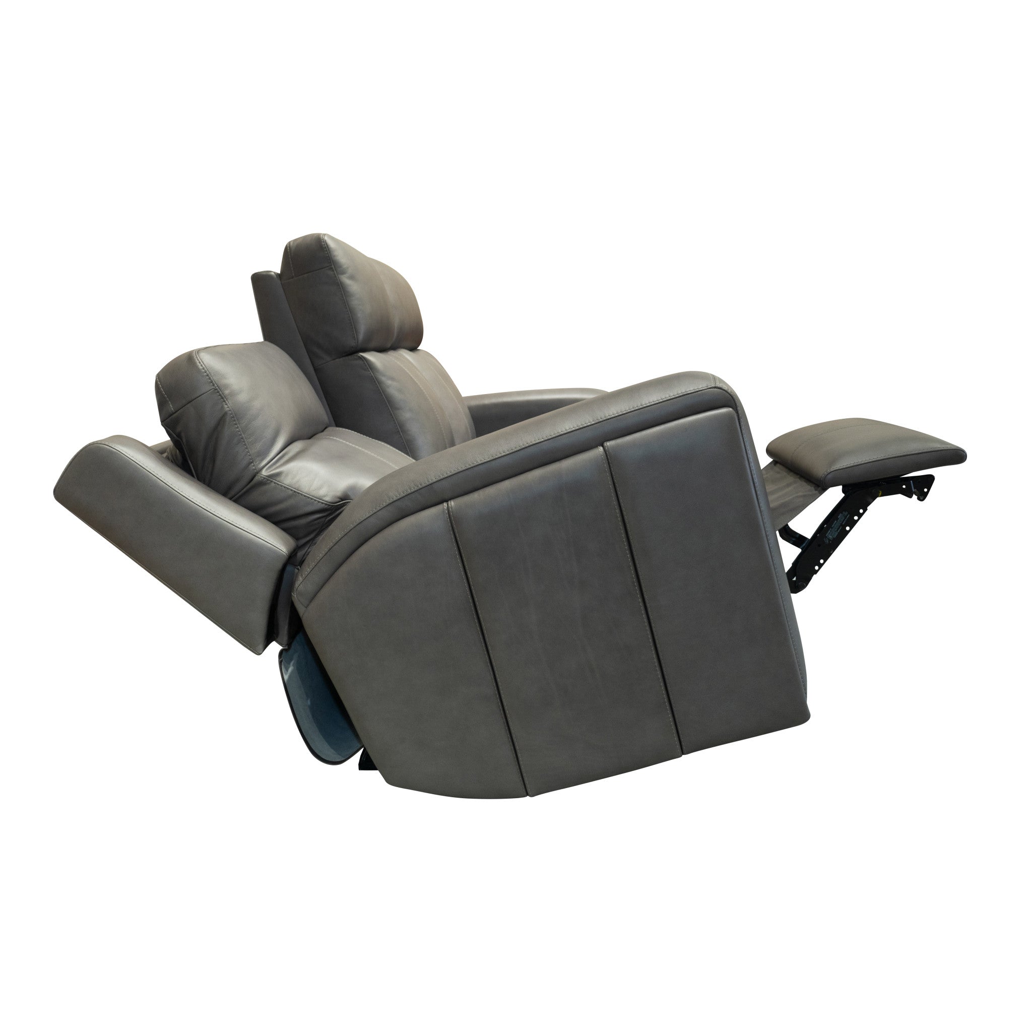 Wyatt Gunmetal Leather Power Reclining Sofa with Power Headrests & Lumbar