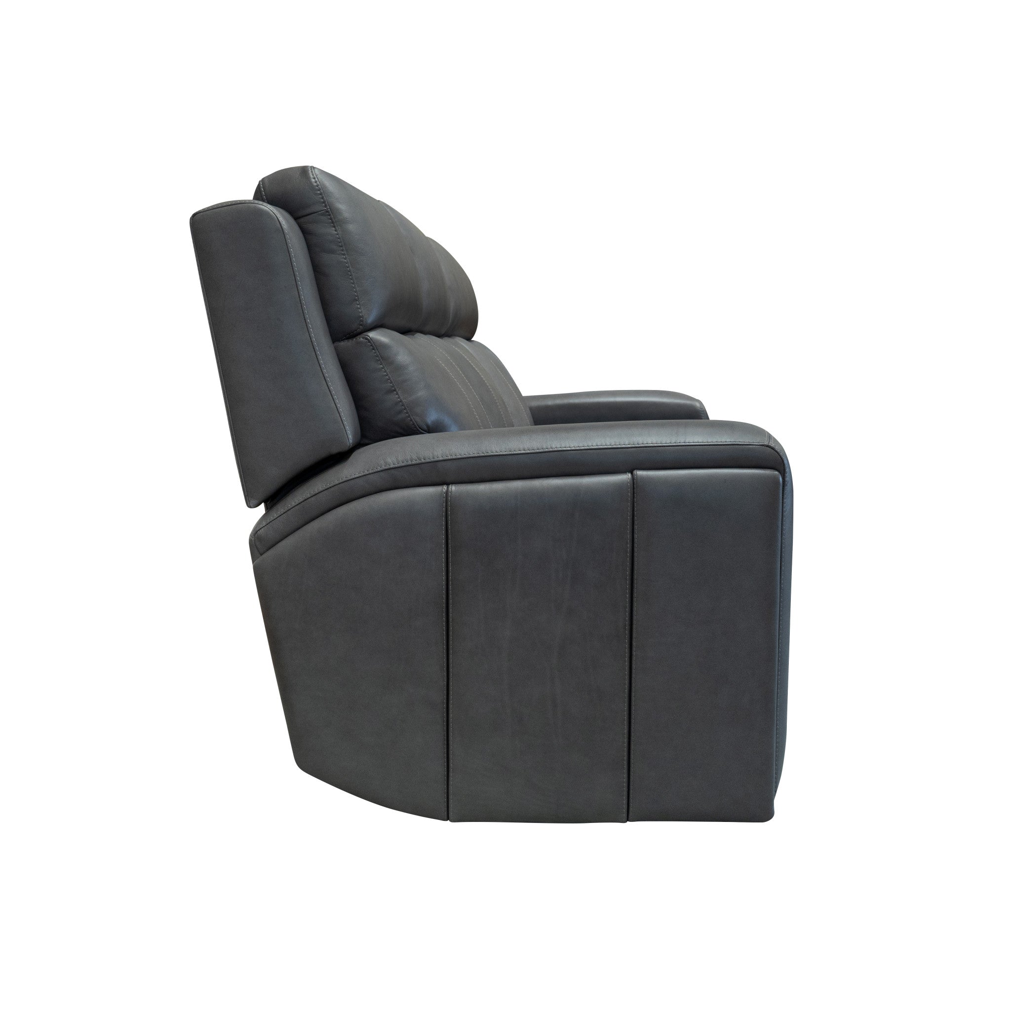 Wyatt Gunmetal Leather Power Reclining Sofa with Power Headrests & Lumbar